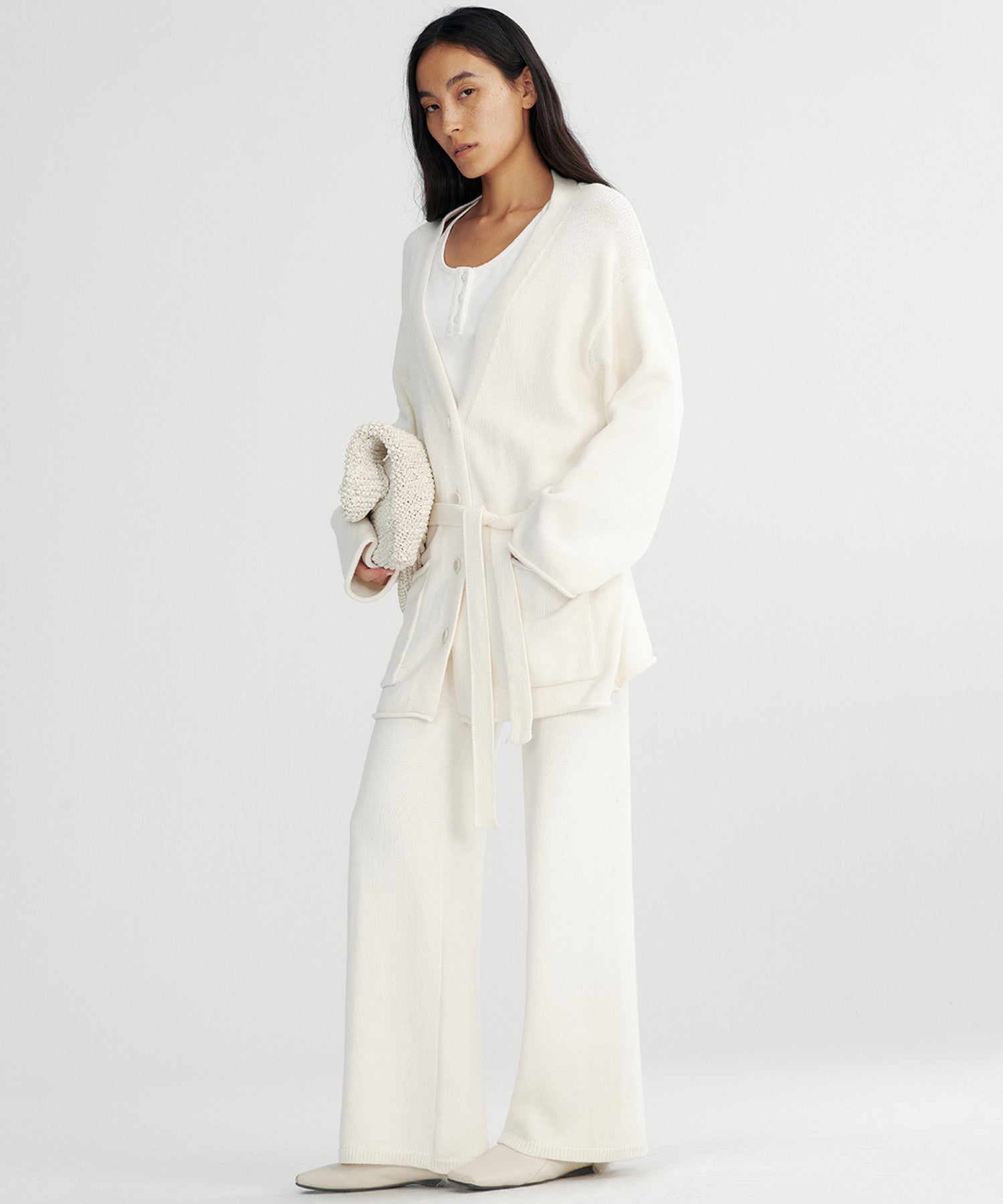 【12月上旬お届け予約商品】カシミヤブレンド ロングカーディガン