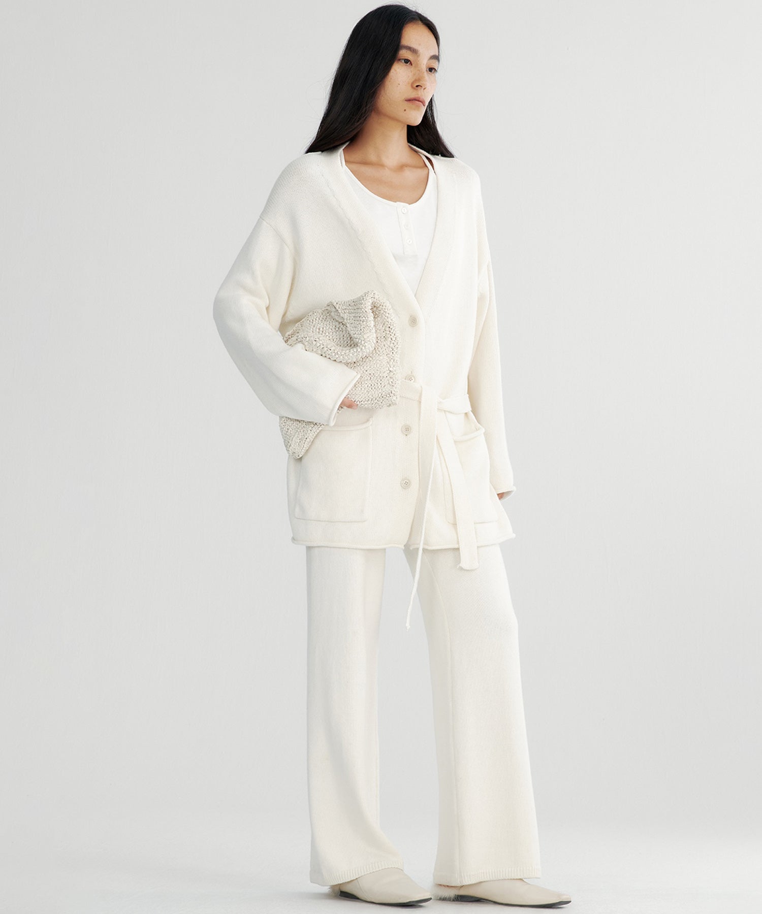 【12月上旬お届け予約商品】カシミヤブレンド ロングカーディガン