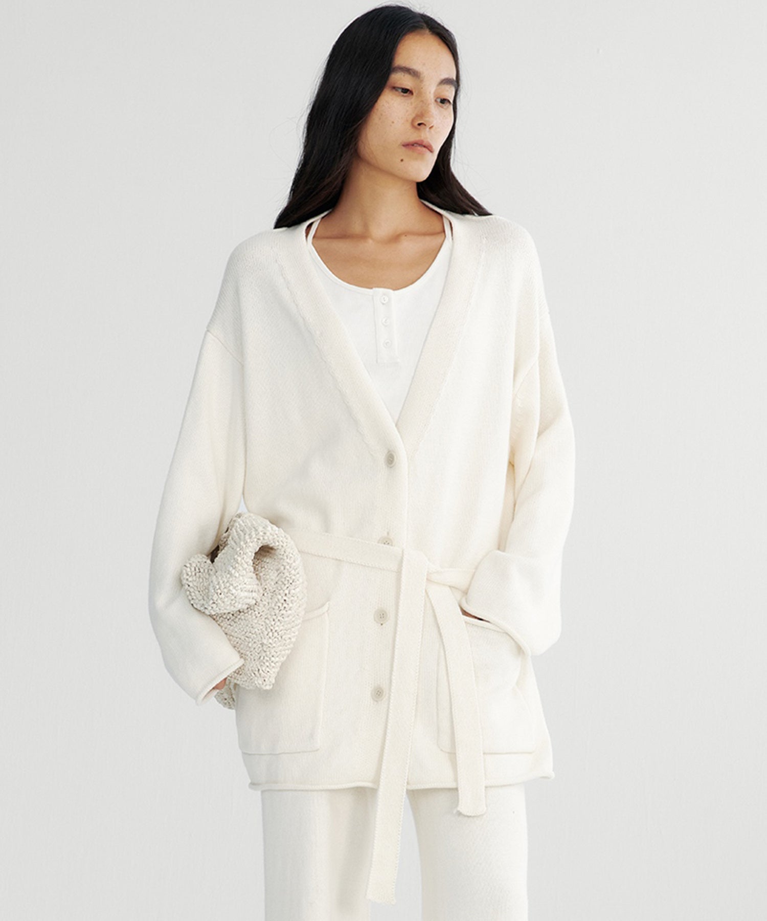 【12月上旬お届け予約商品】カシミヤブレンド ロングカーディガン