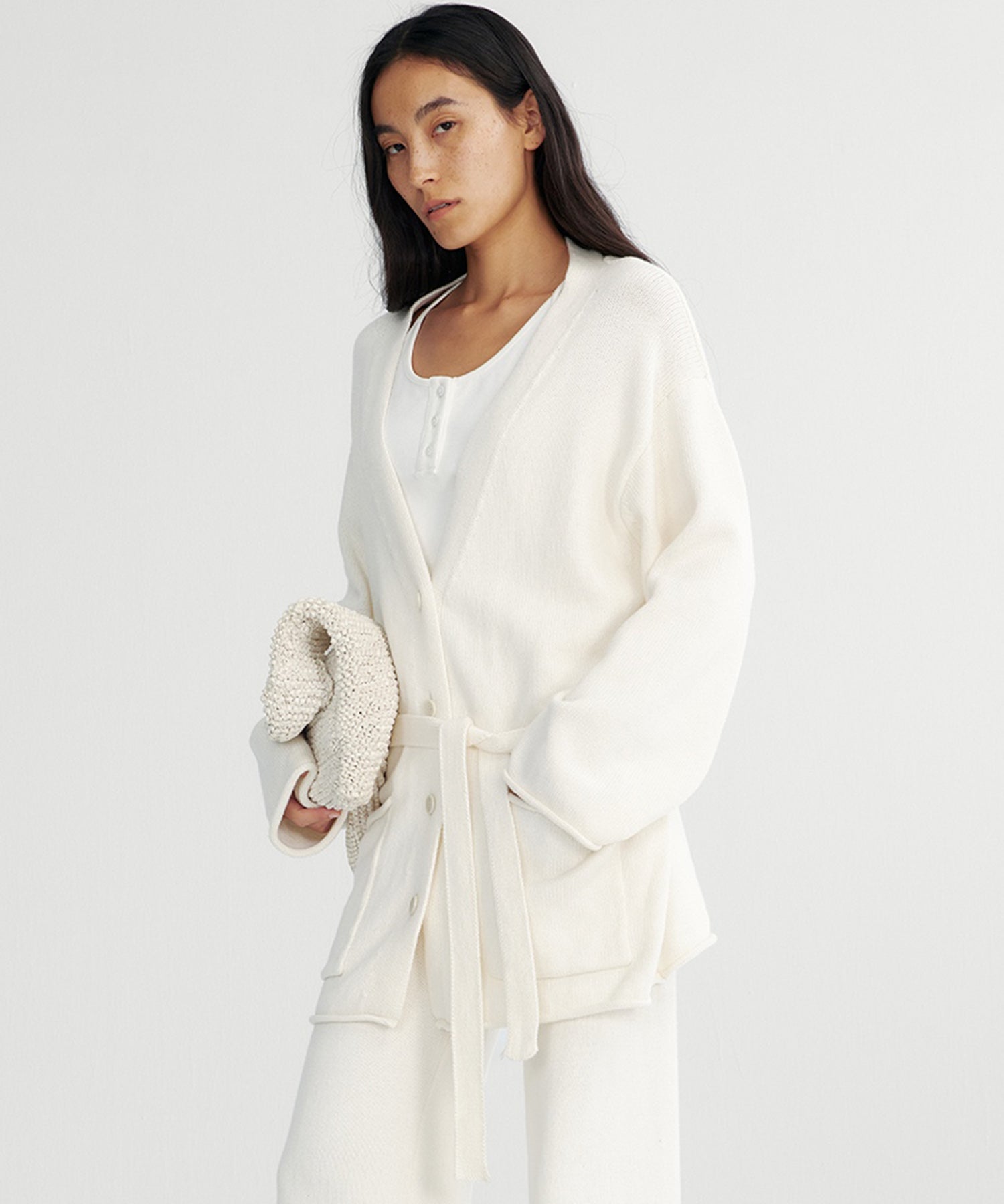 【12月上旬お届け予約商品】カシミヤブレンド ロングカーディガン