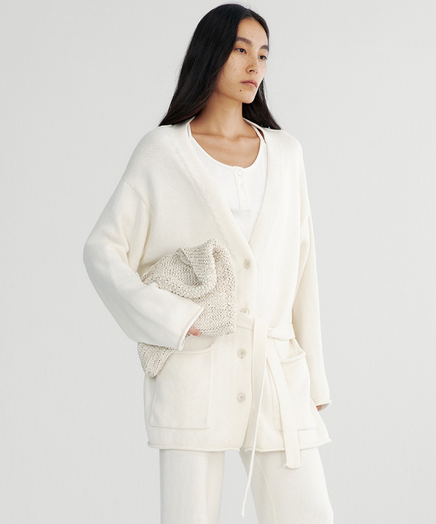 【12月上旬お届け予約商品】カシミヤブレンド ロングカーディガン