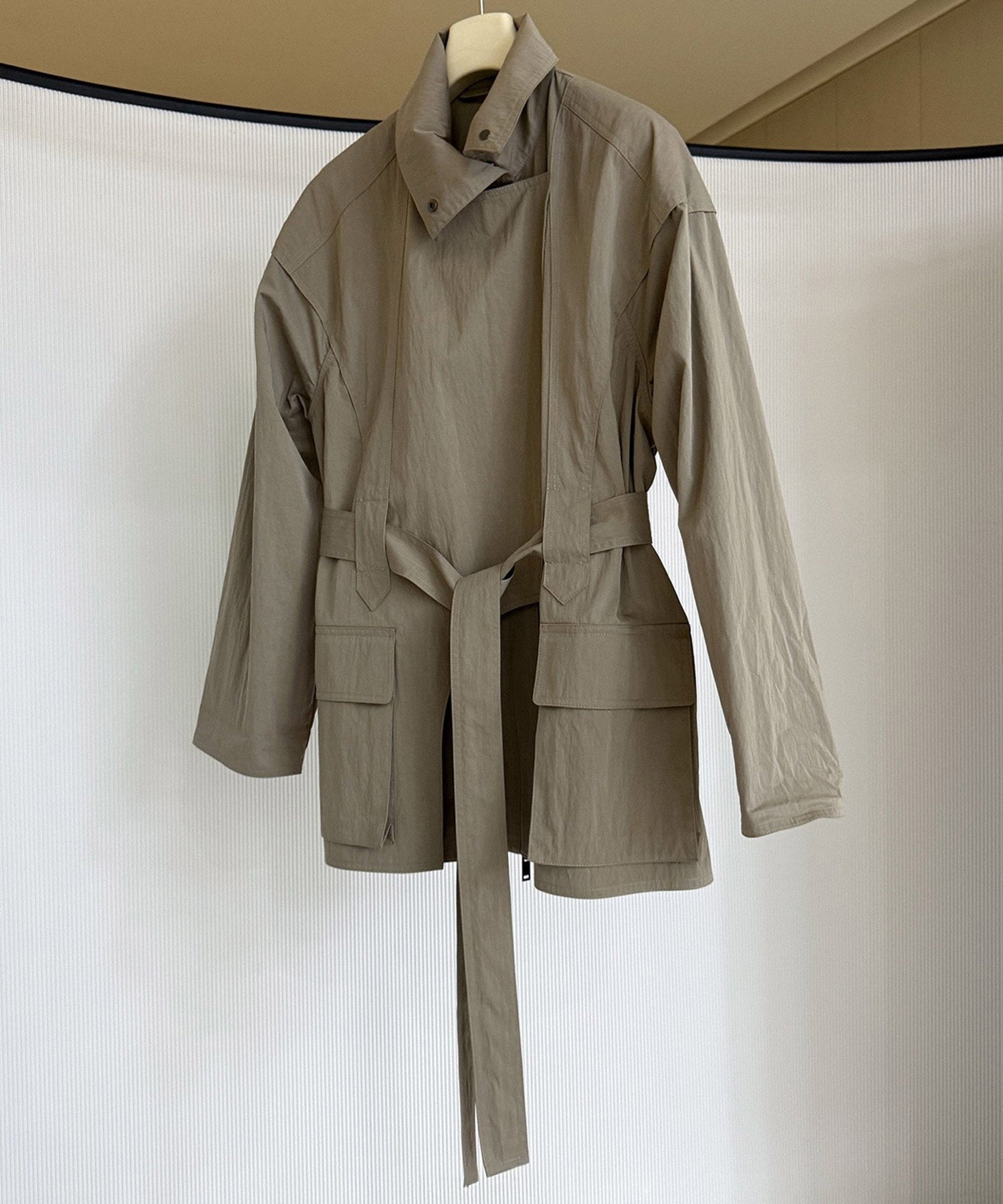 2wayカラー トレンチミドルコート