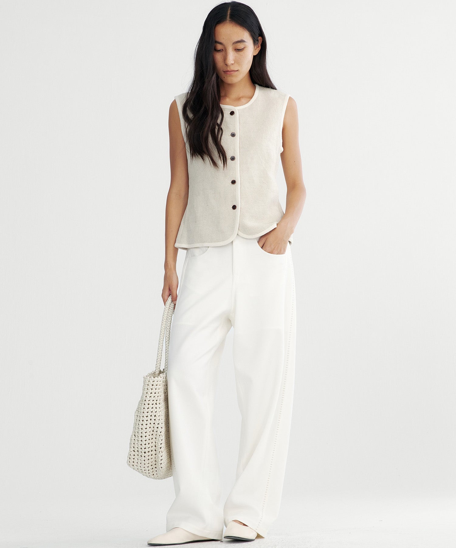 リネンパイピングベスト