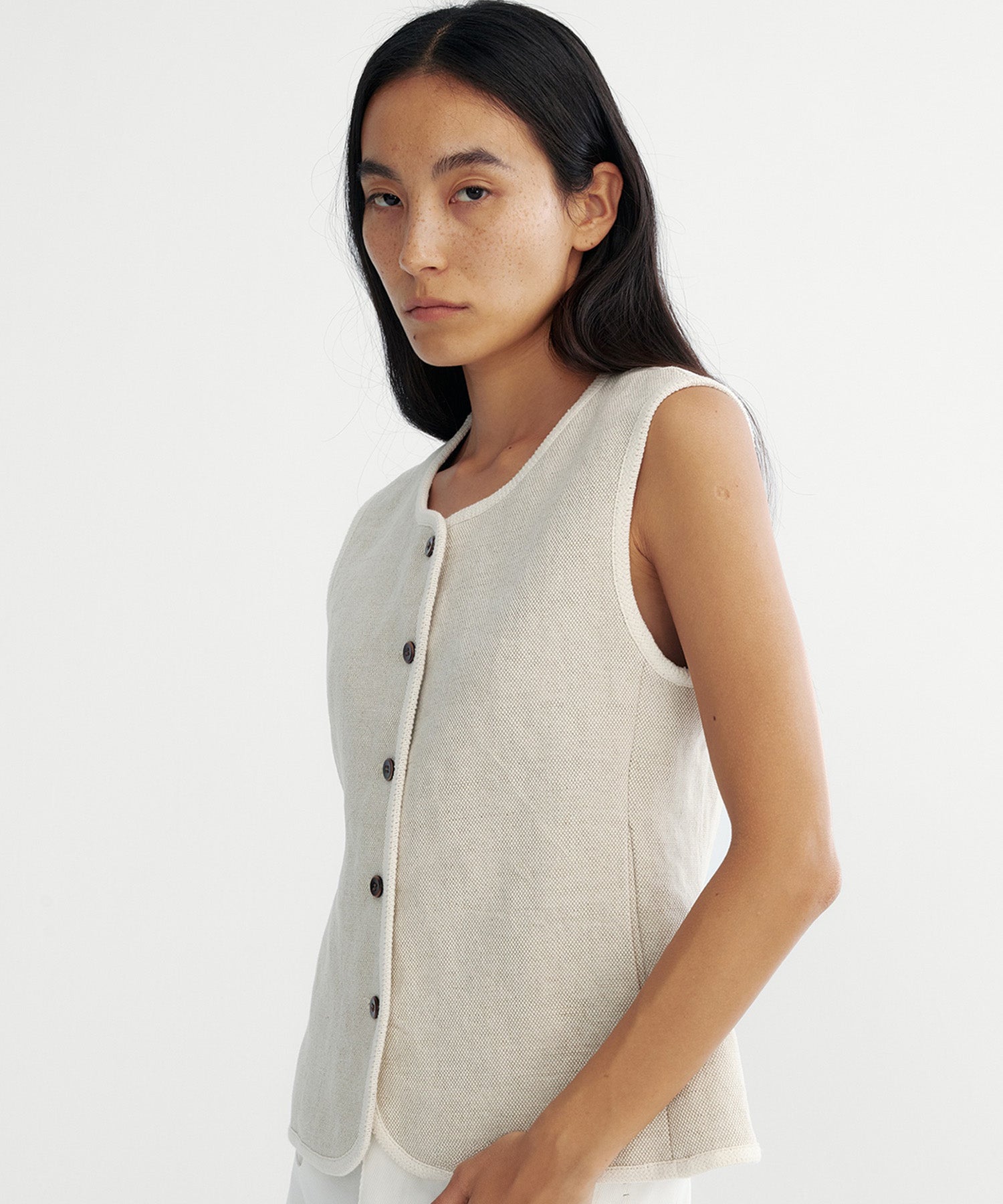 リネンパイピングベスト