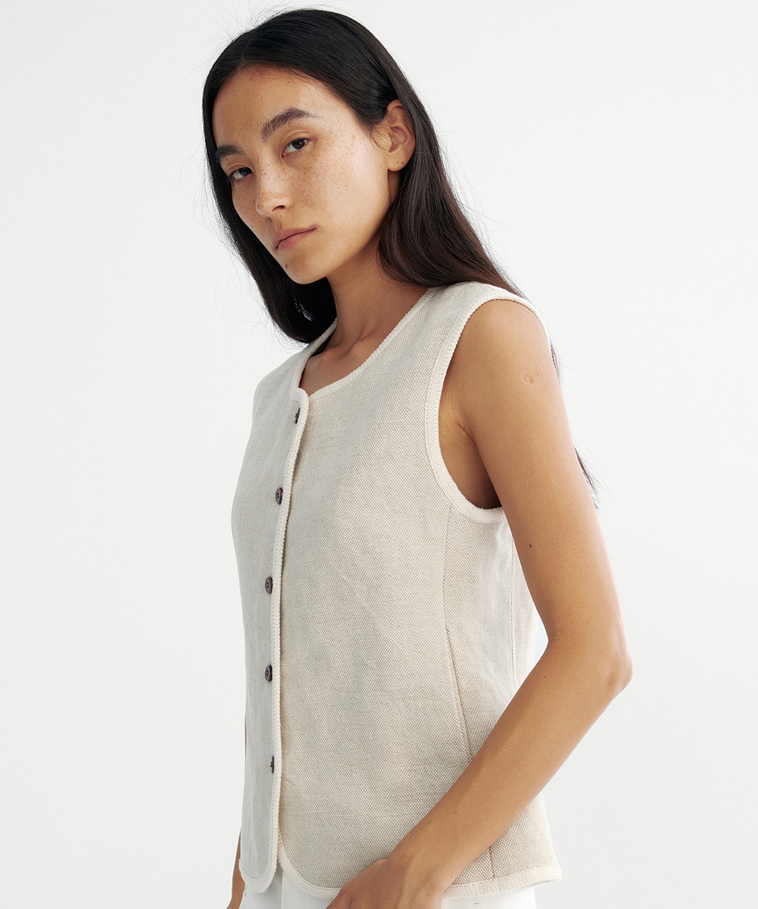 リネンパイピングベスト