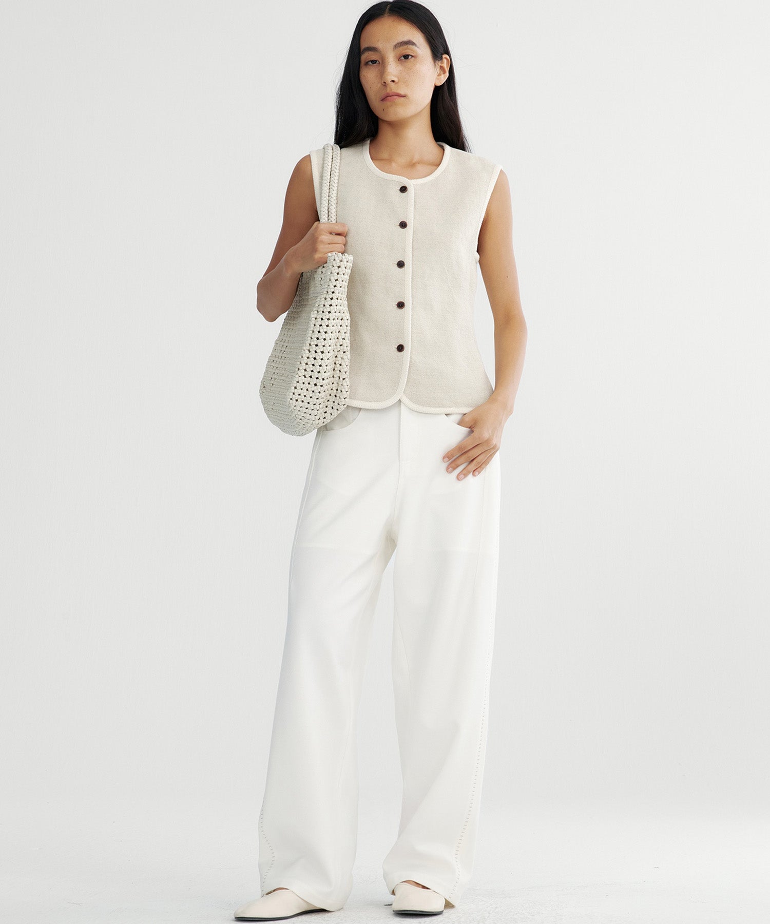 リネンパイピングベスト