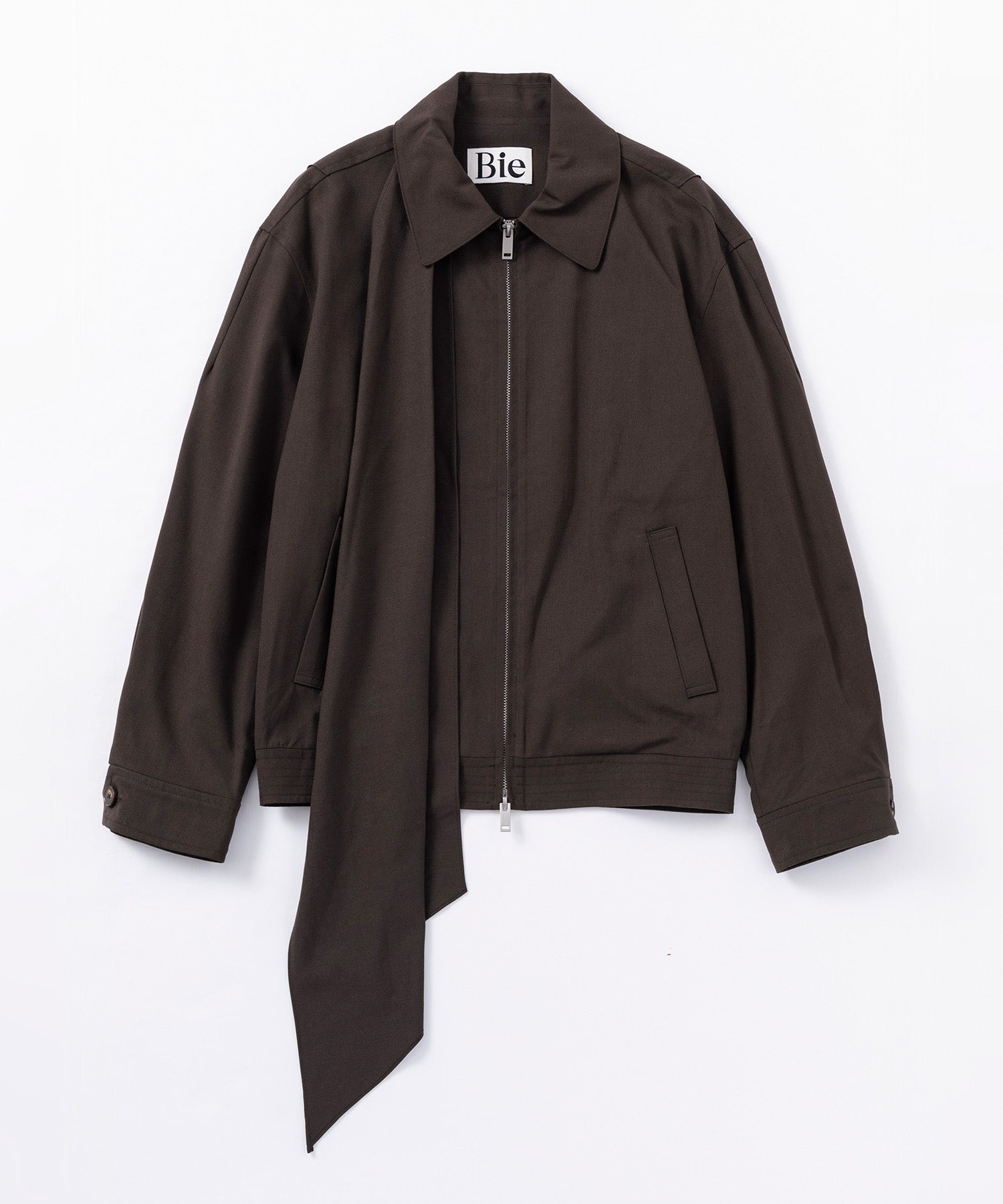 スカーフタイ ジップアップブルゾン