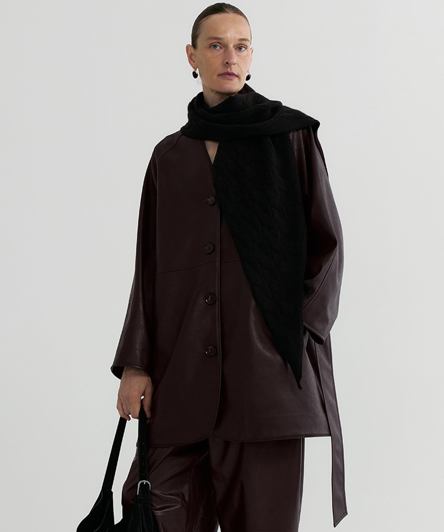 【12月上旬お届け予約商品】ノーカラーロングジャケット