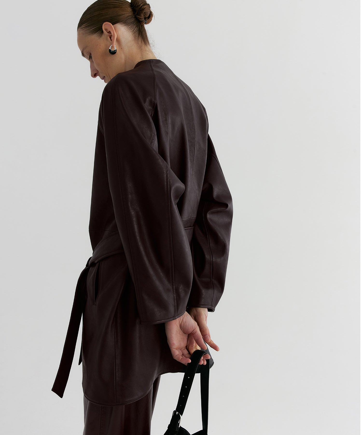 【12月上旬お届け予約商品】ノーカラーロングジャケット