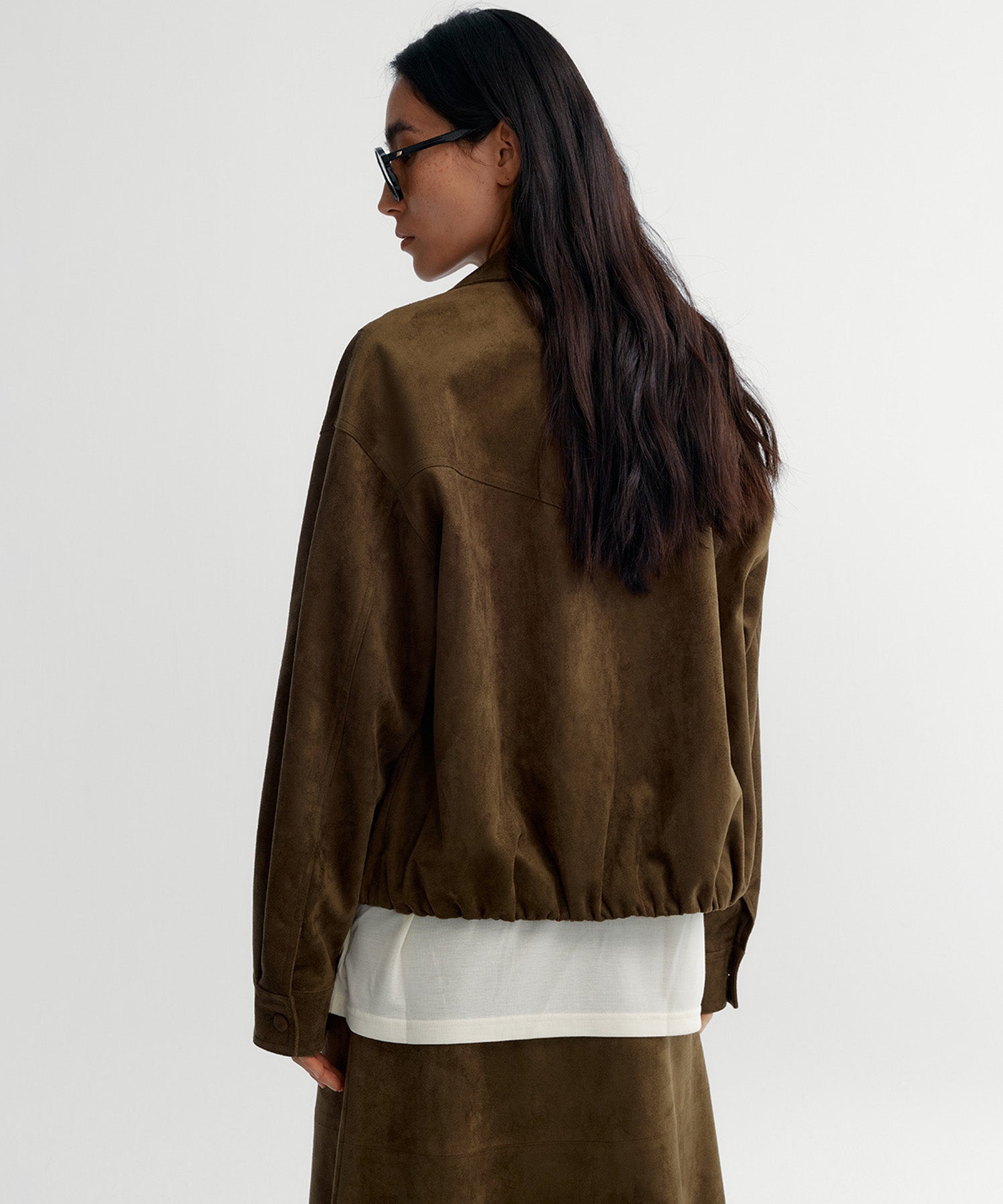 スエードライククロップドジャケット