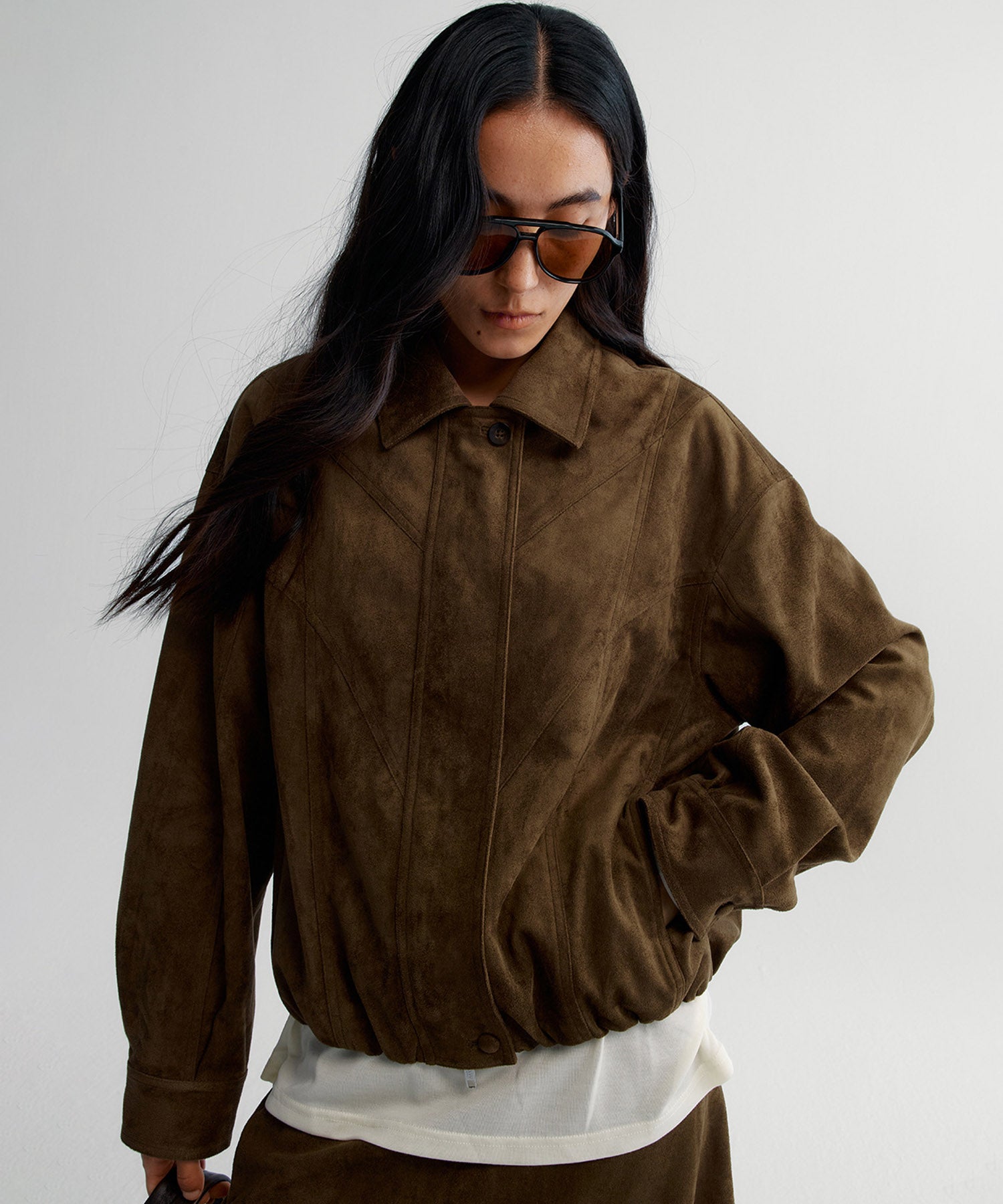 スエードライククロップドジャケット