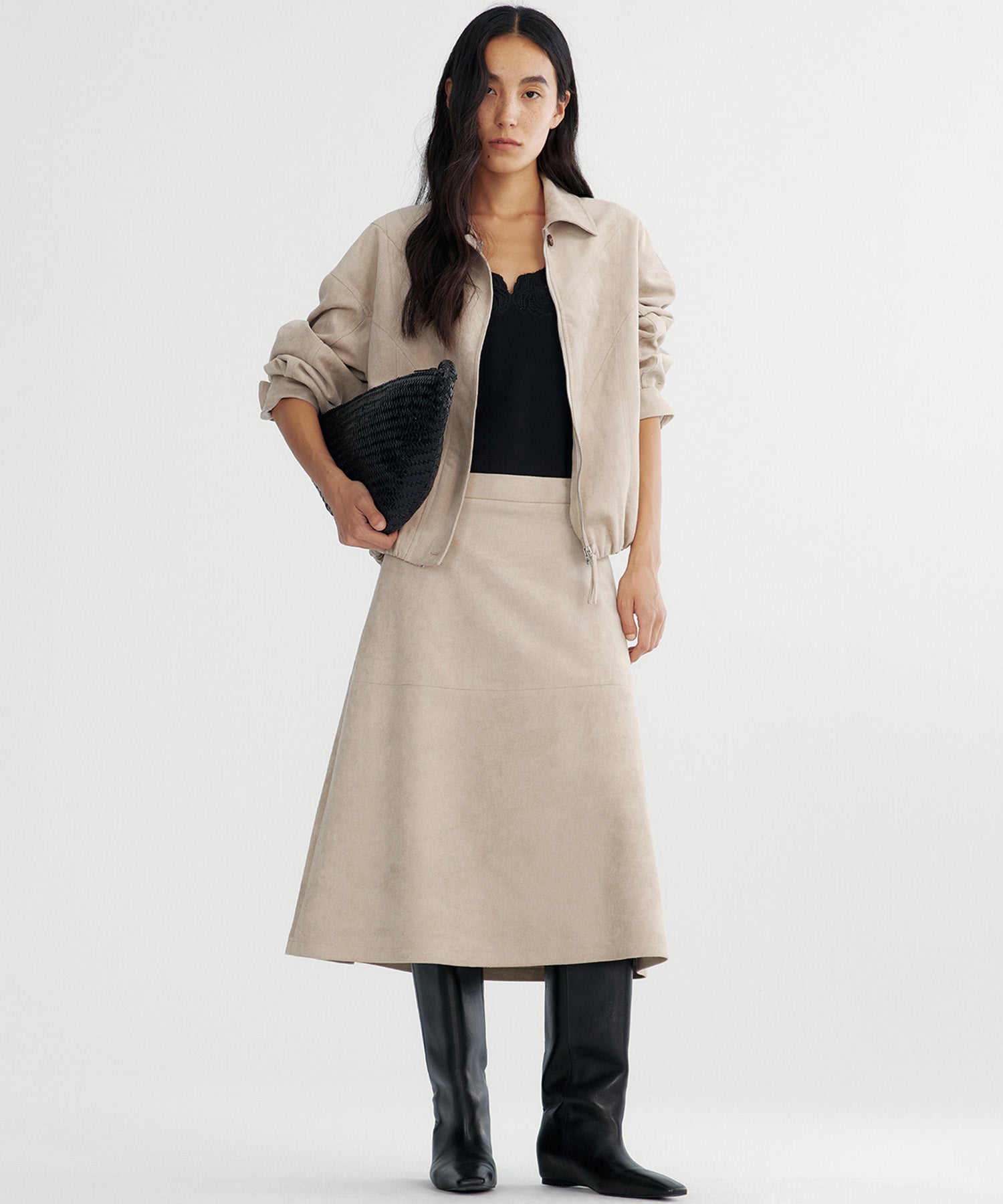 スエードライククロップドジャケット