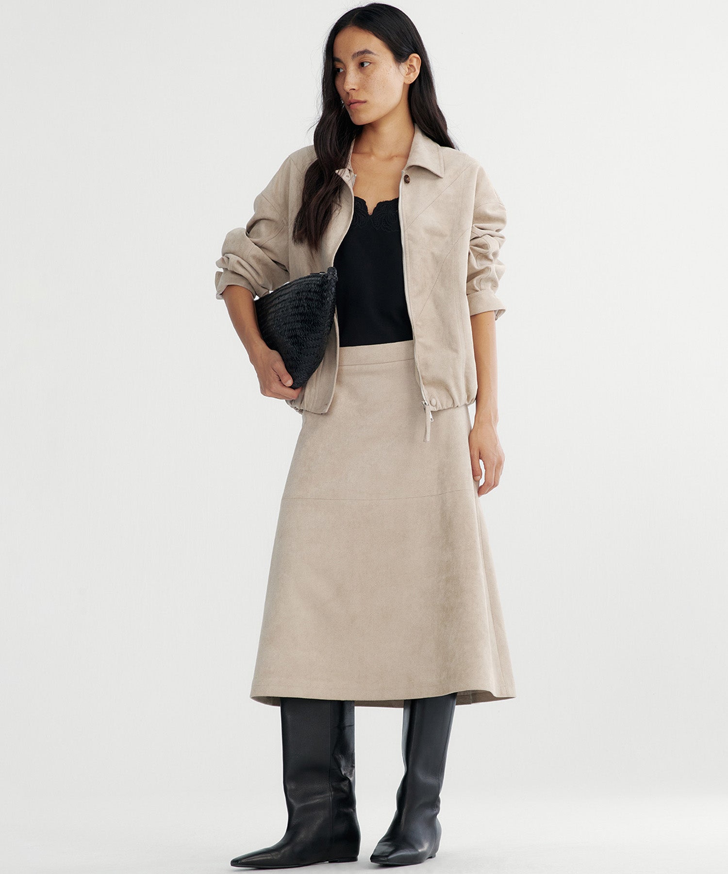 スエードライククロップドジャケット