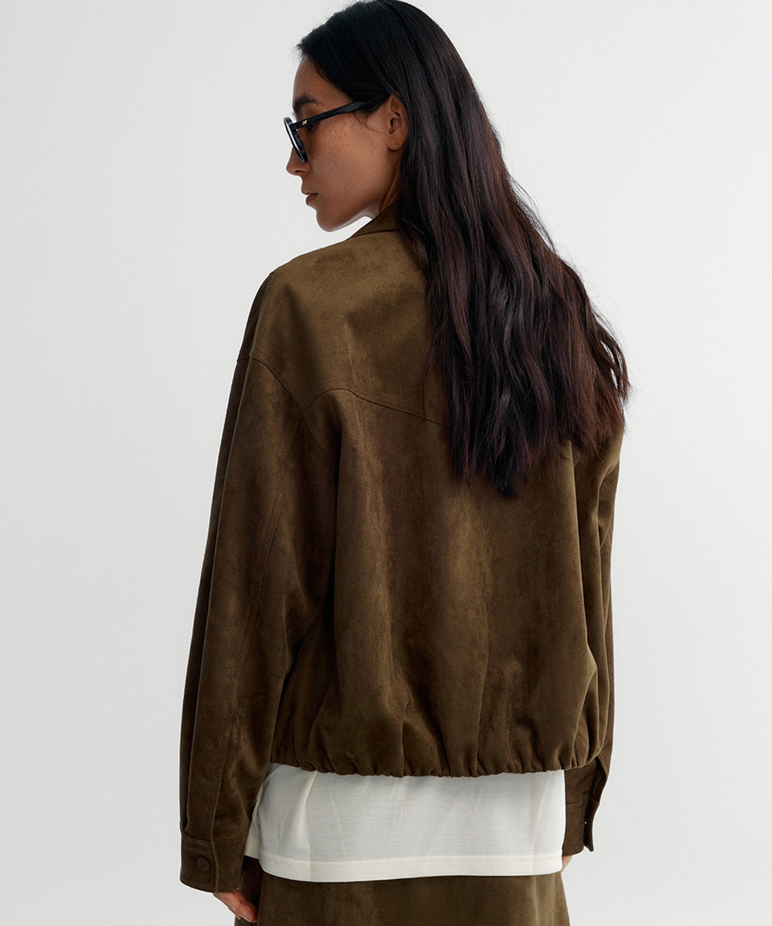 スエードライククロップドジャケット