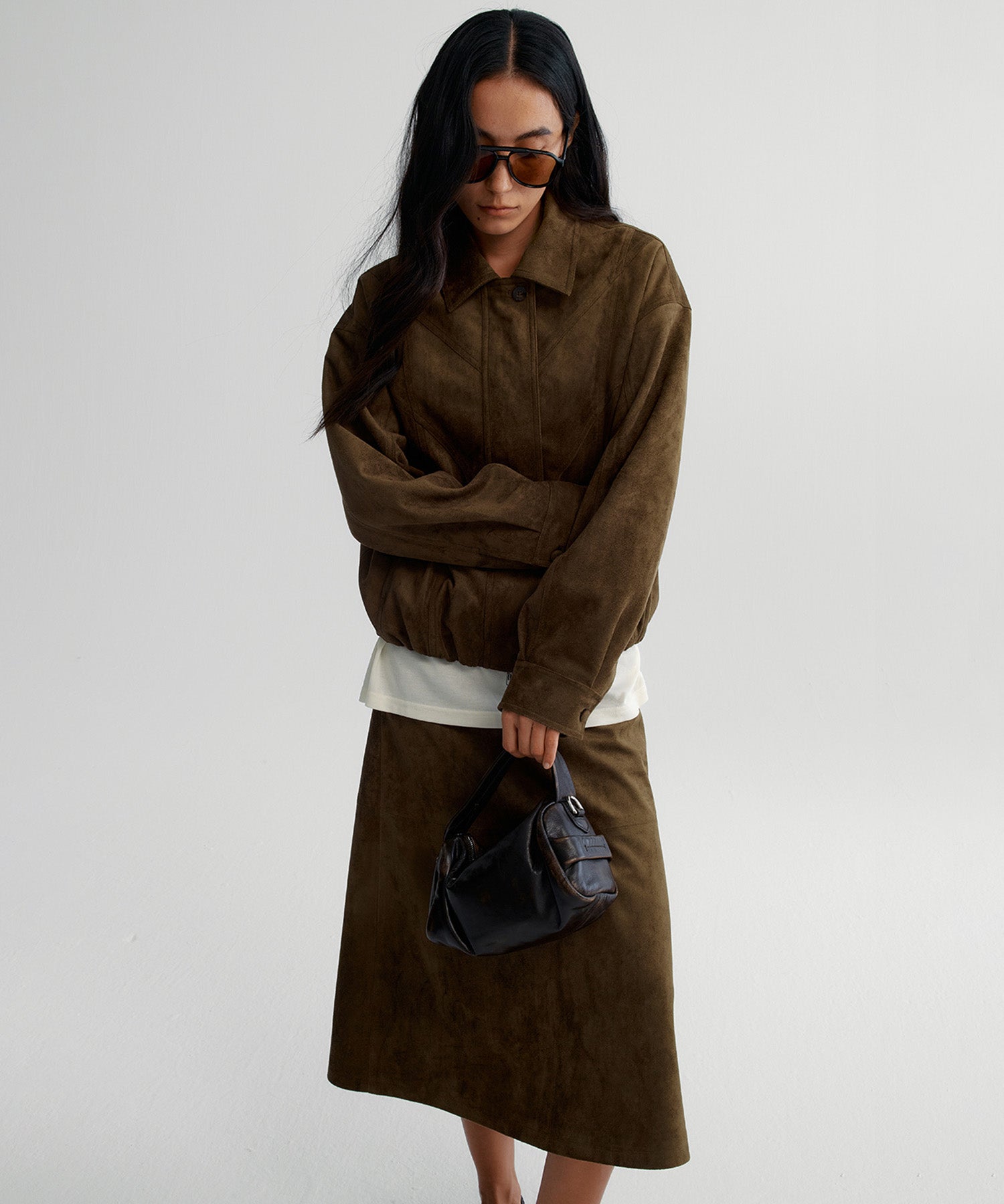 スエードライククロップドジャケット