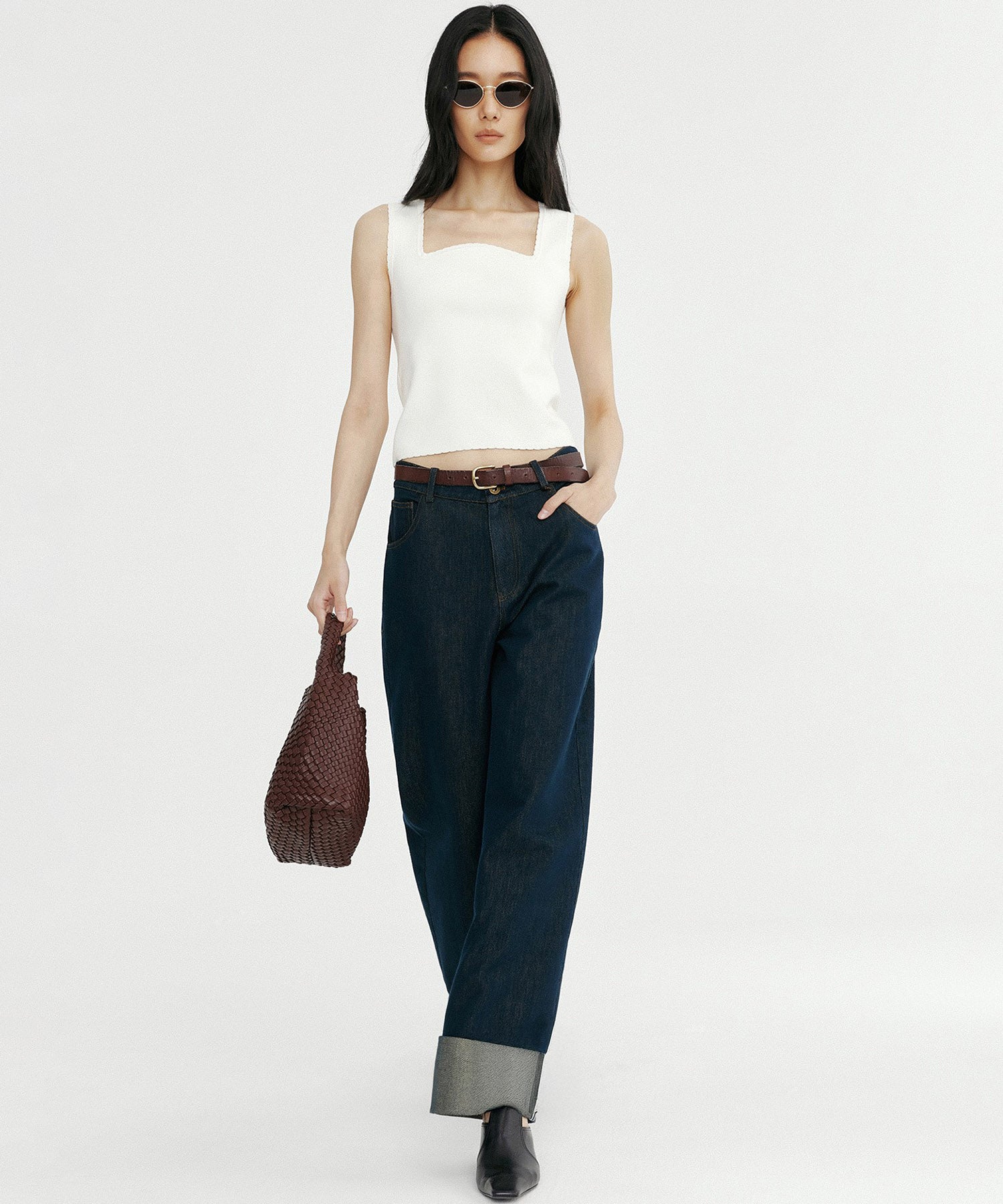 スクエアネック タンクトップ