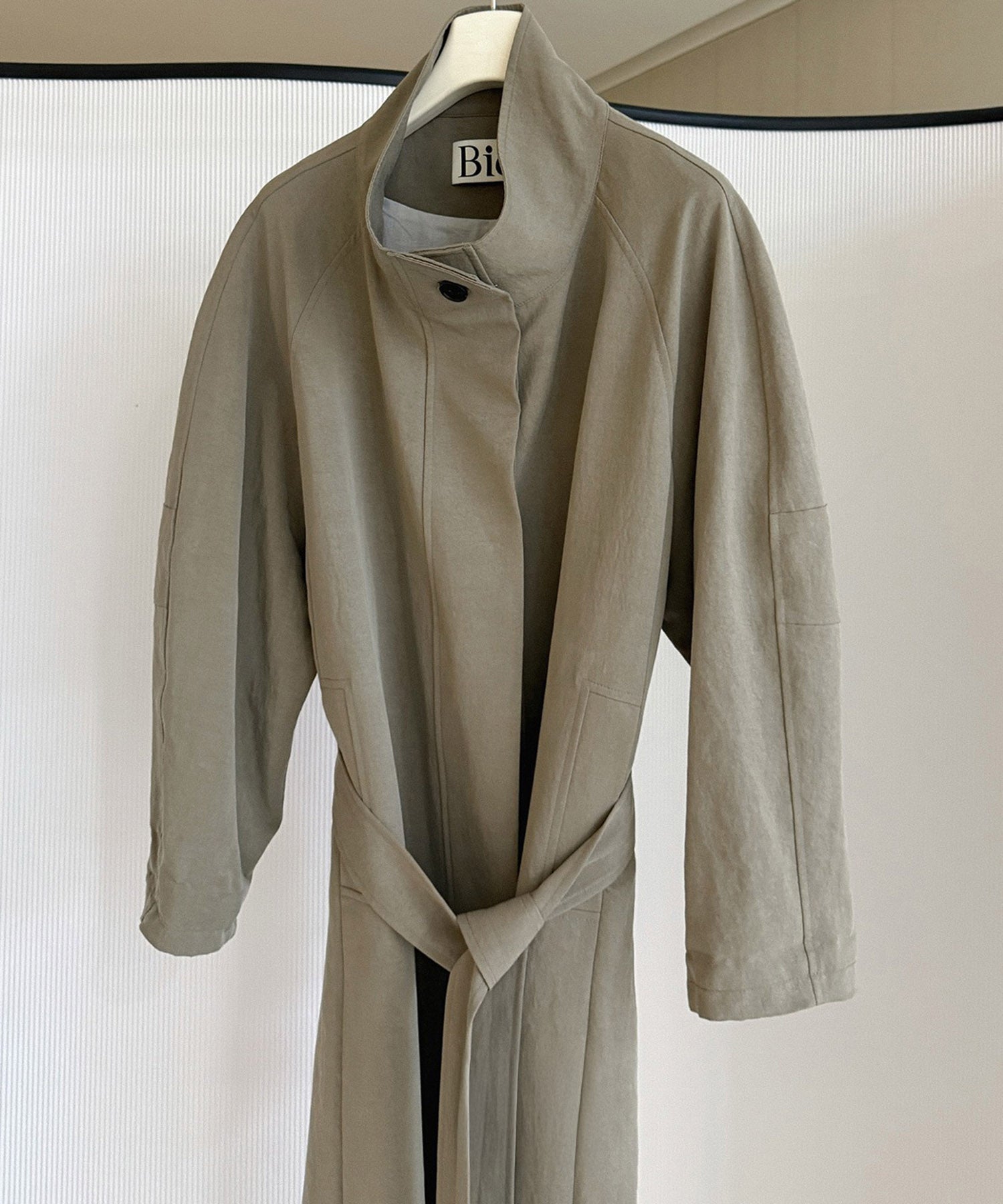 スタンドカラー ロングコート