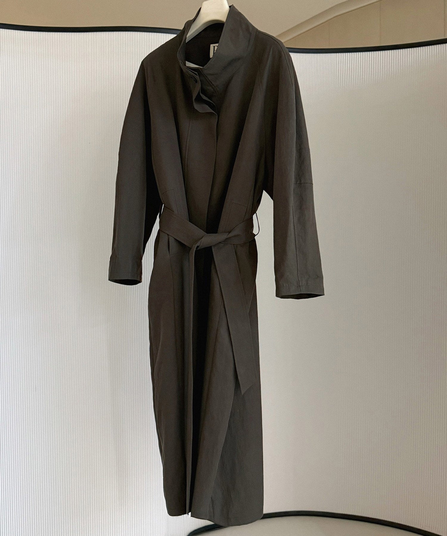 スタンドカラー ロングコート