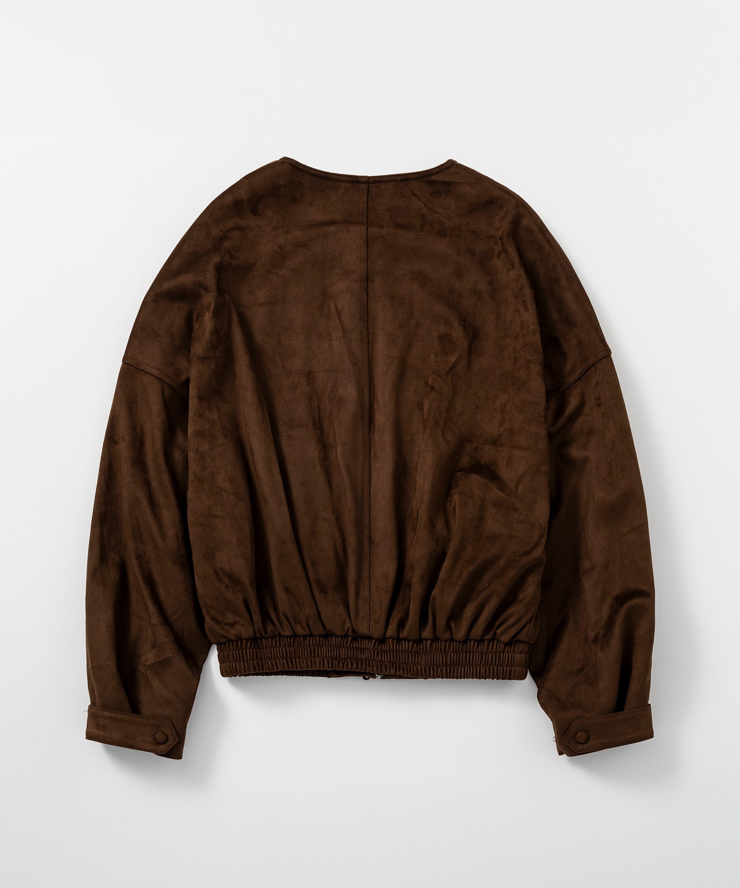 スエードライクノーカラーブルゾン