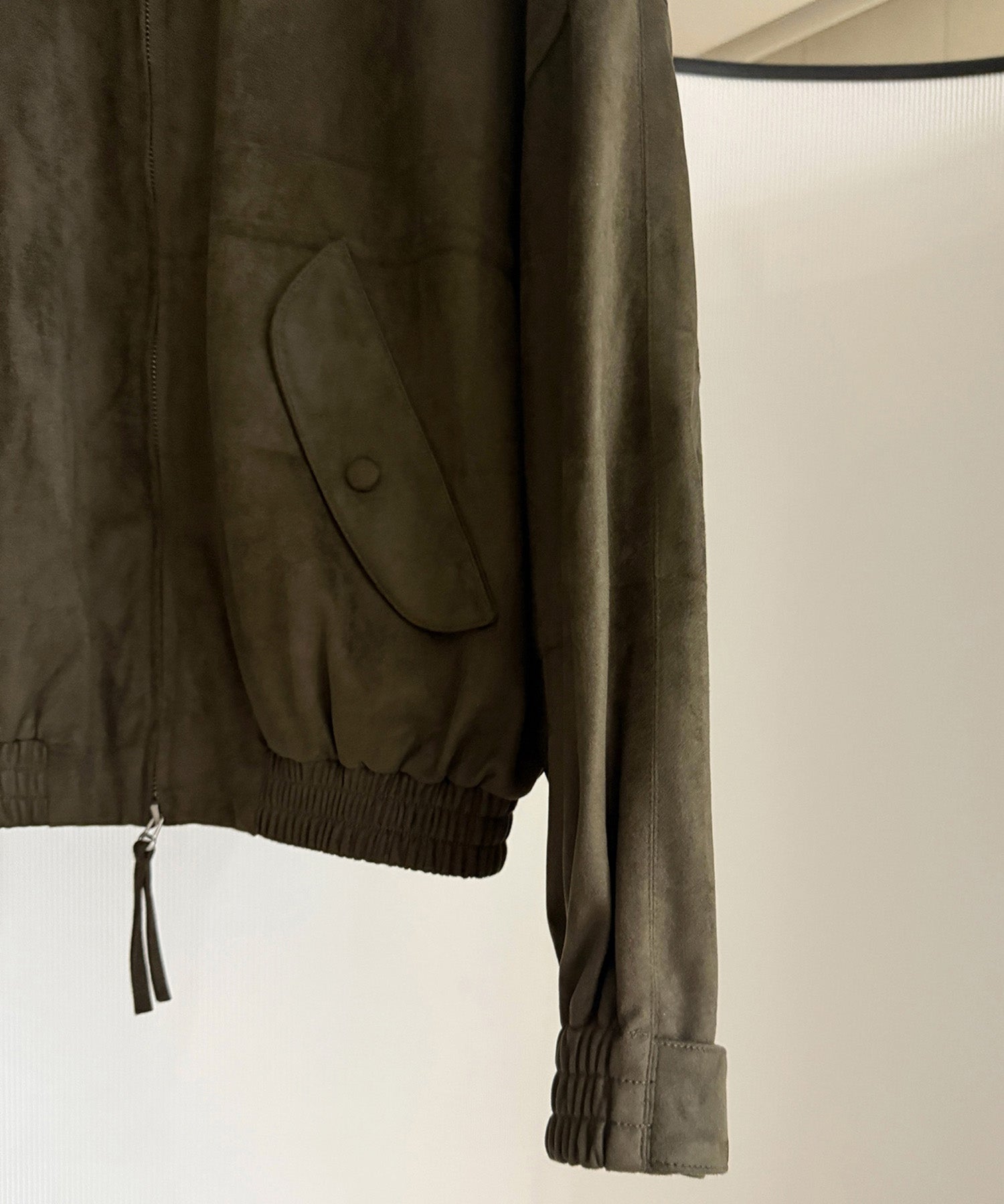 スエードライクノーカラーブルゾン