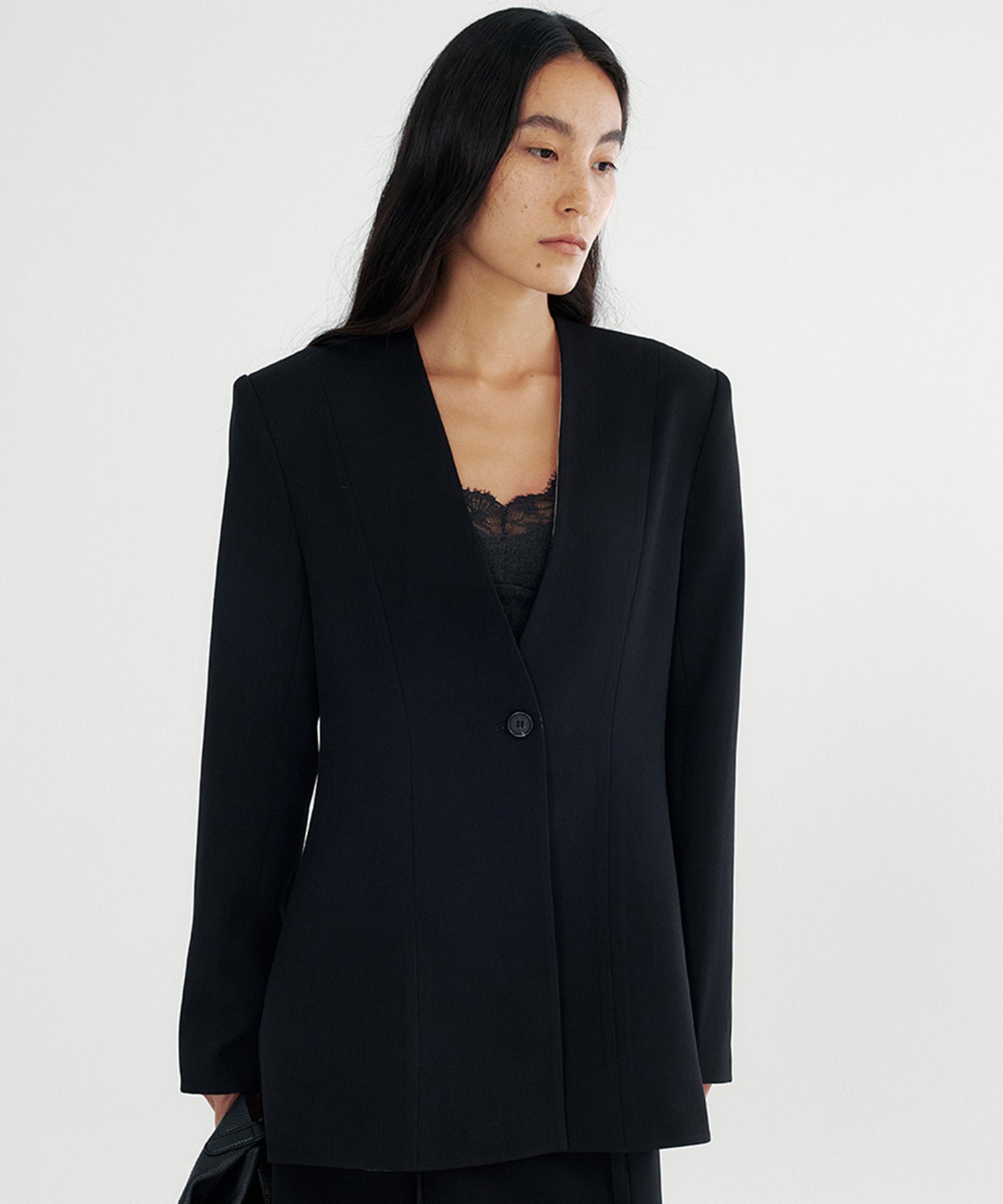 ワンボタン ノーカラージャケット