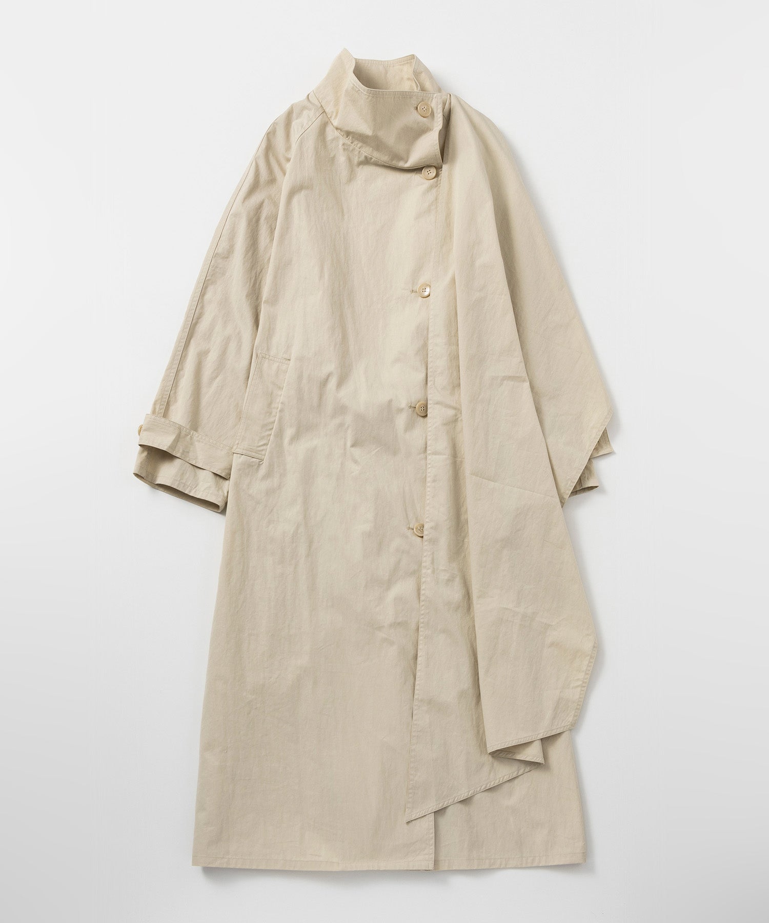 オーバーラップスタンドカラーコート