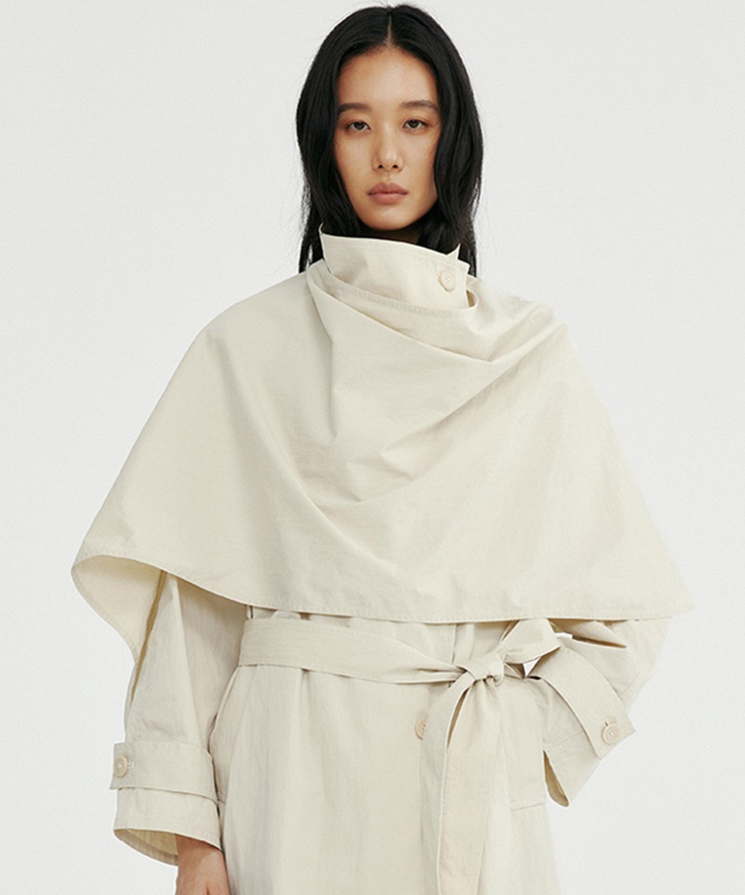 オーバーラップスタンドカラーコート