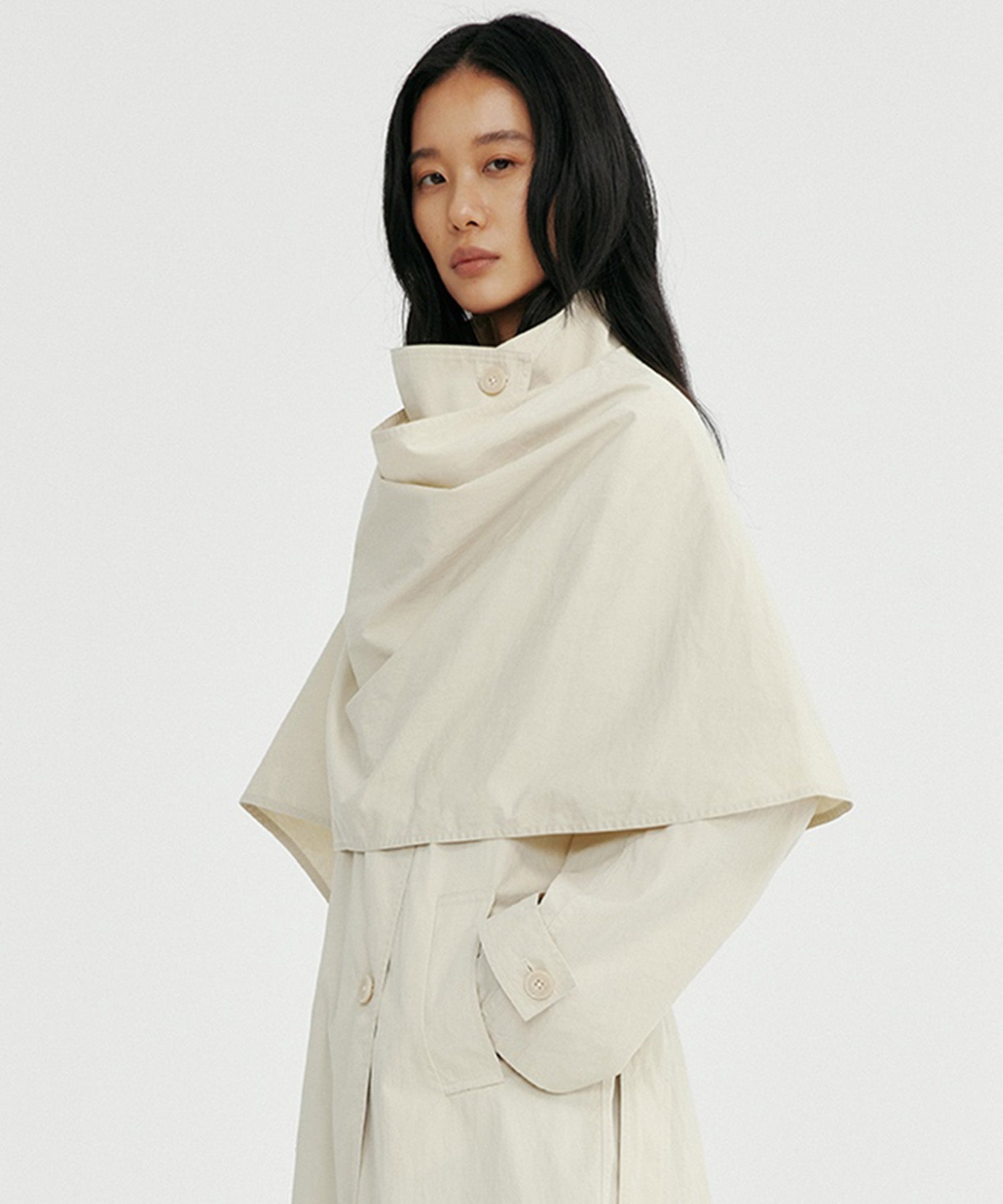 オーバーラップスタンドカラーコート