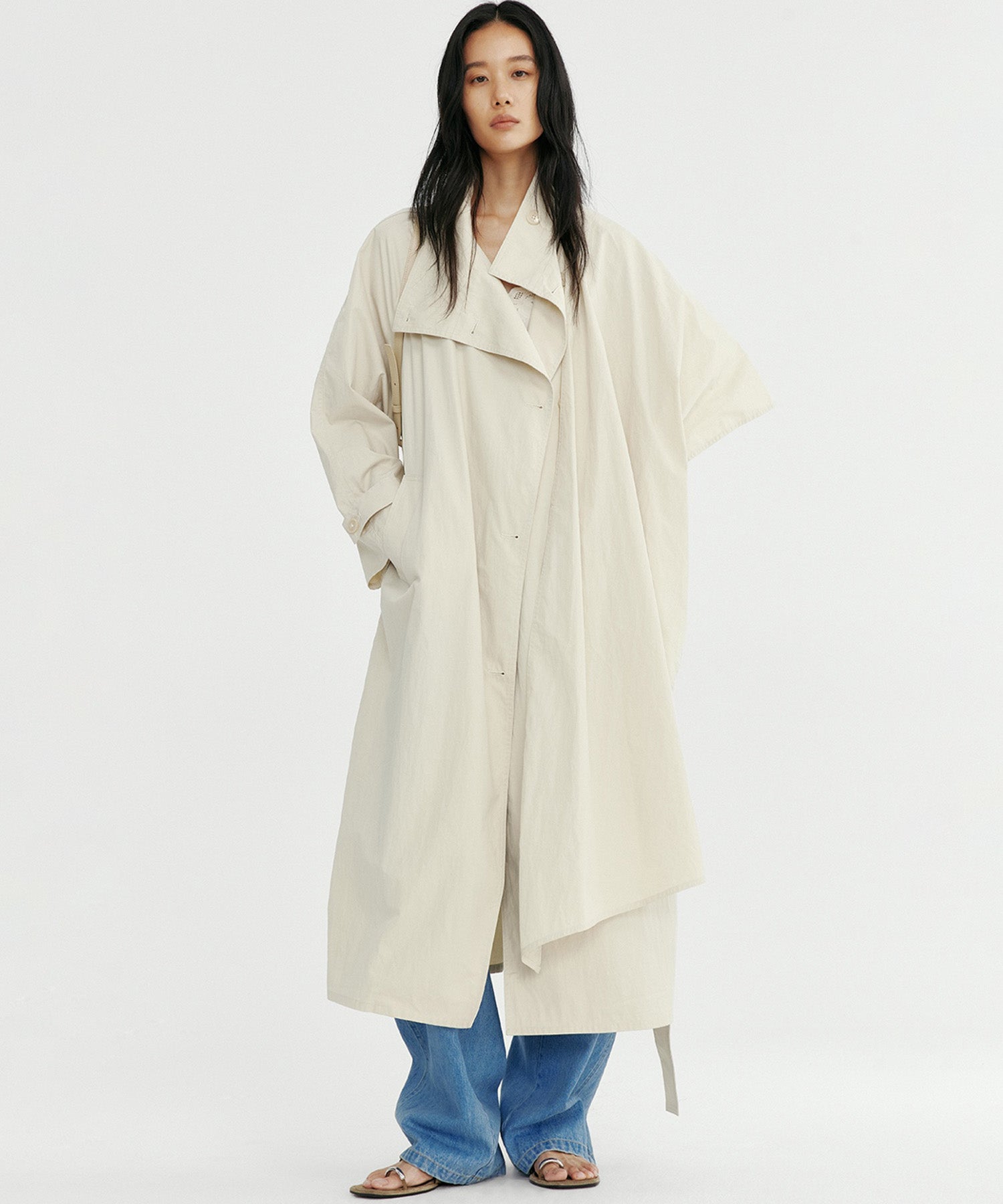 オーバーラップスタンドカラーコート