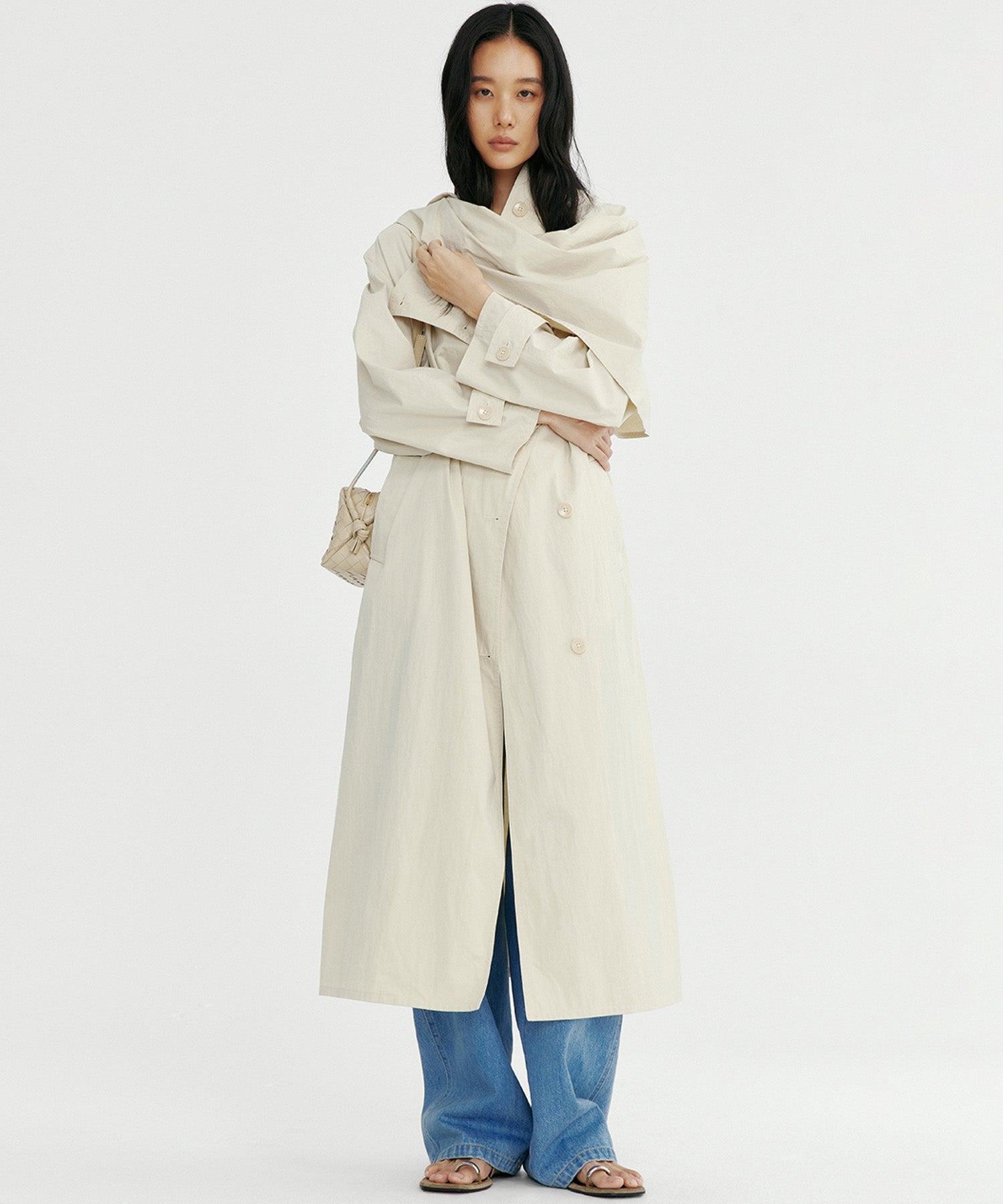 オーバーラップスタンドカラーコート