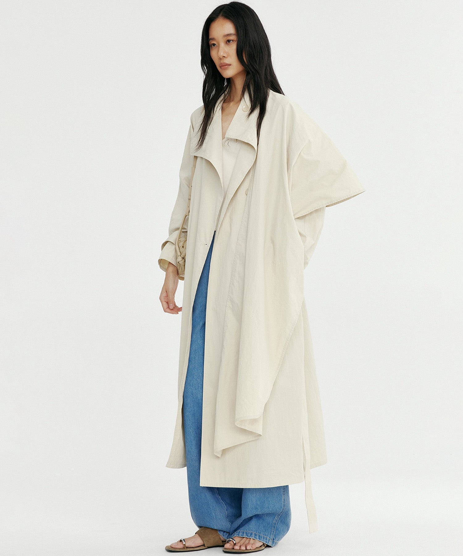 オーバーラップスタンドカラーコート