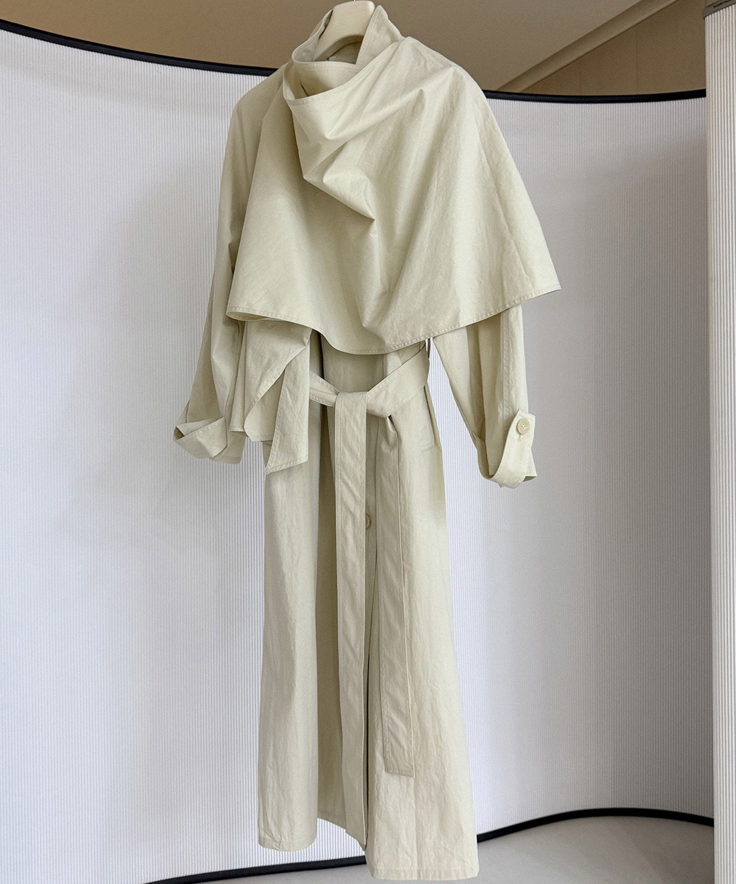 オーバーラップスタンドカラーコート