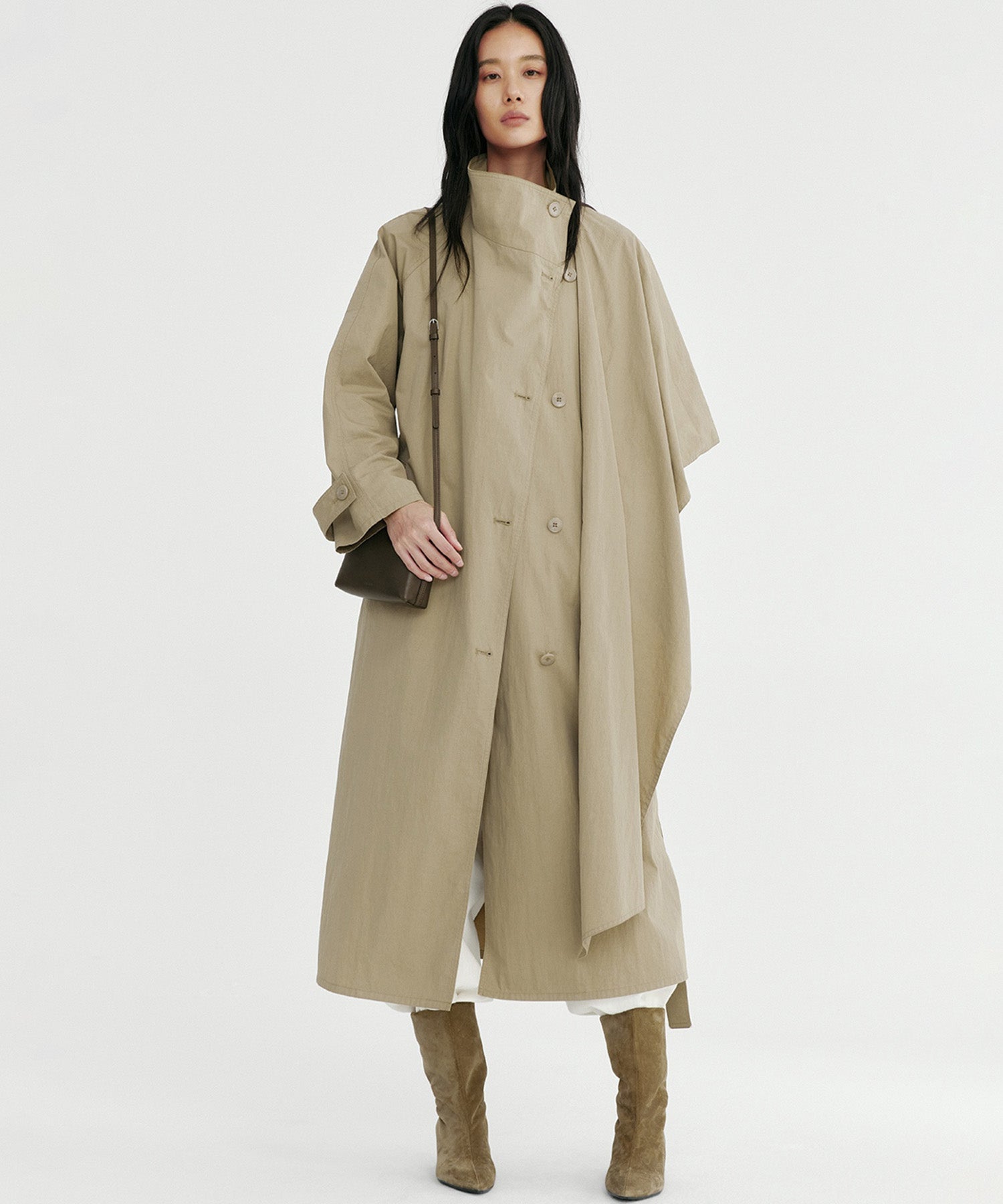 オーバーラップスタンドカラーコート