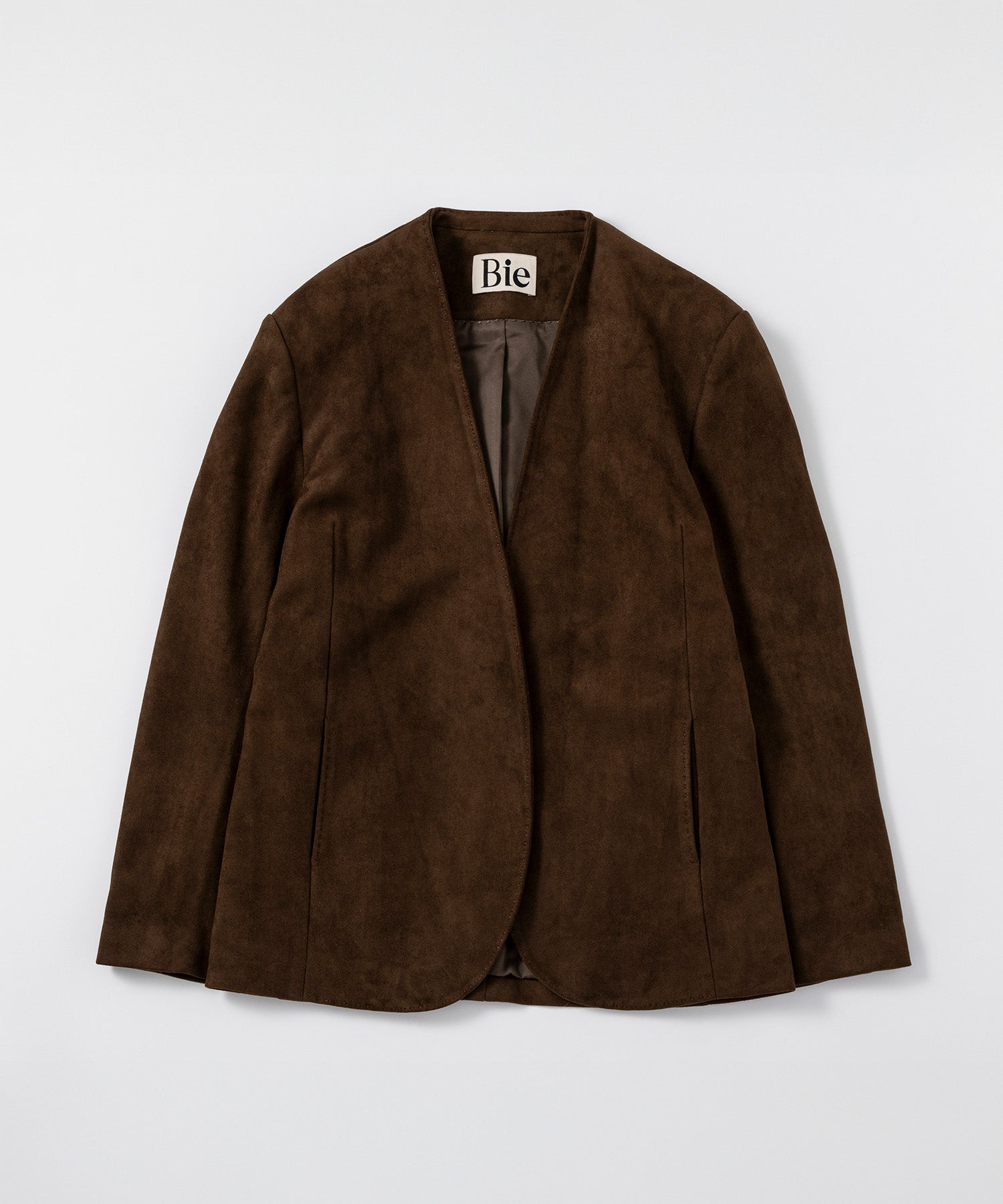 【12月上旬お届け予約商品】スエードタッチノーカラージャケット