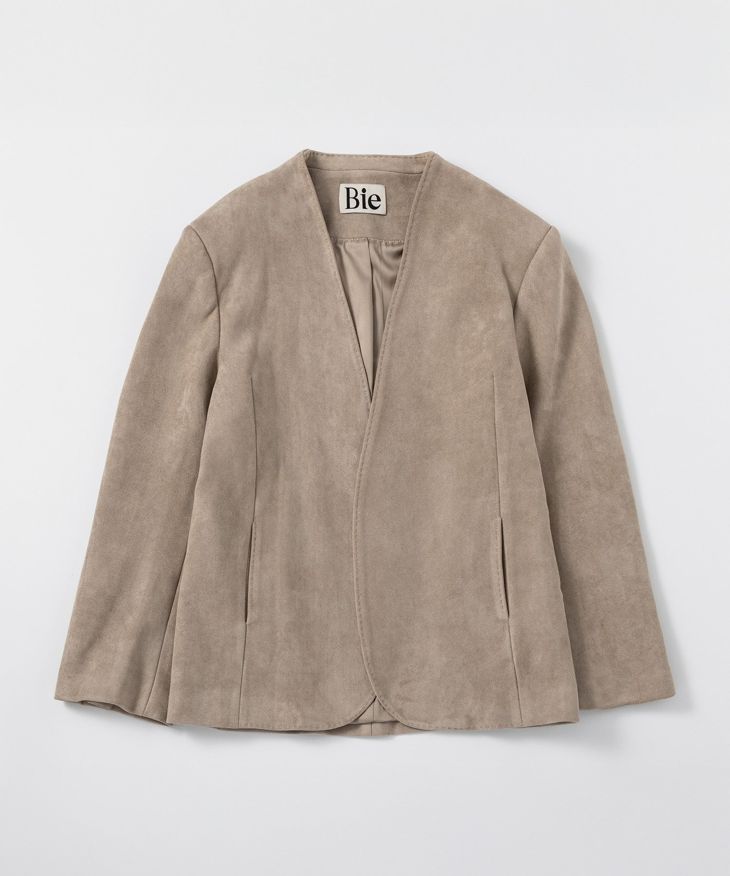 【12月上旬お届け予約商品】スエードタッチノーカラージャケット