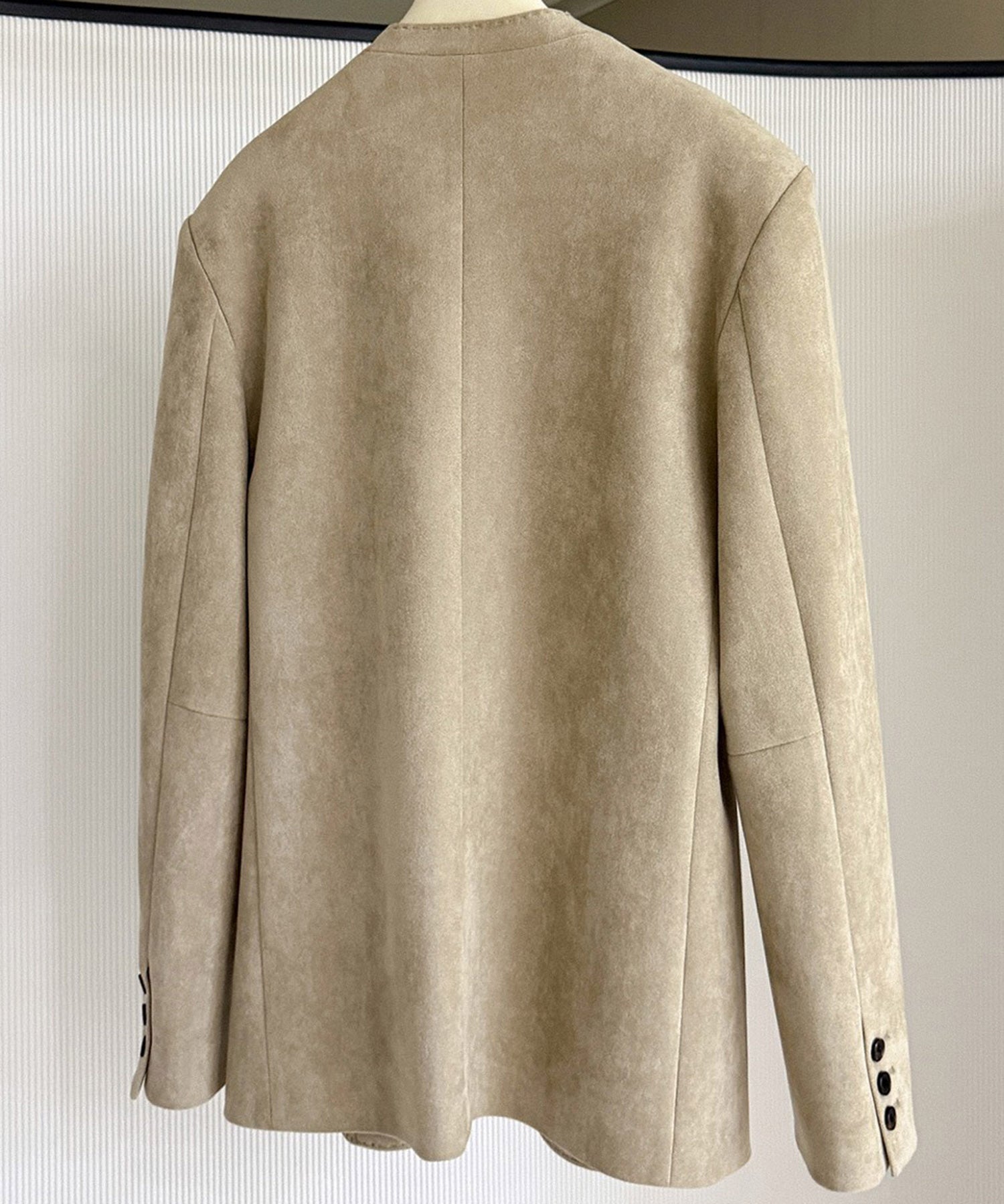 【12月上旬お届け予約商品】スエードタッチノーカラージャケット