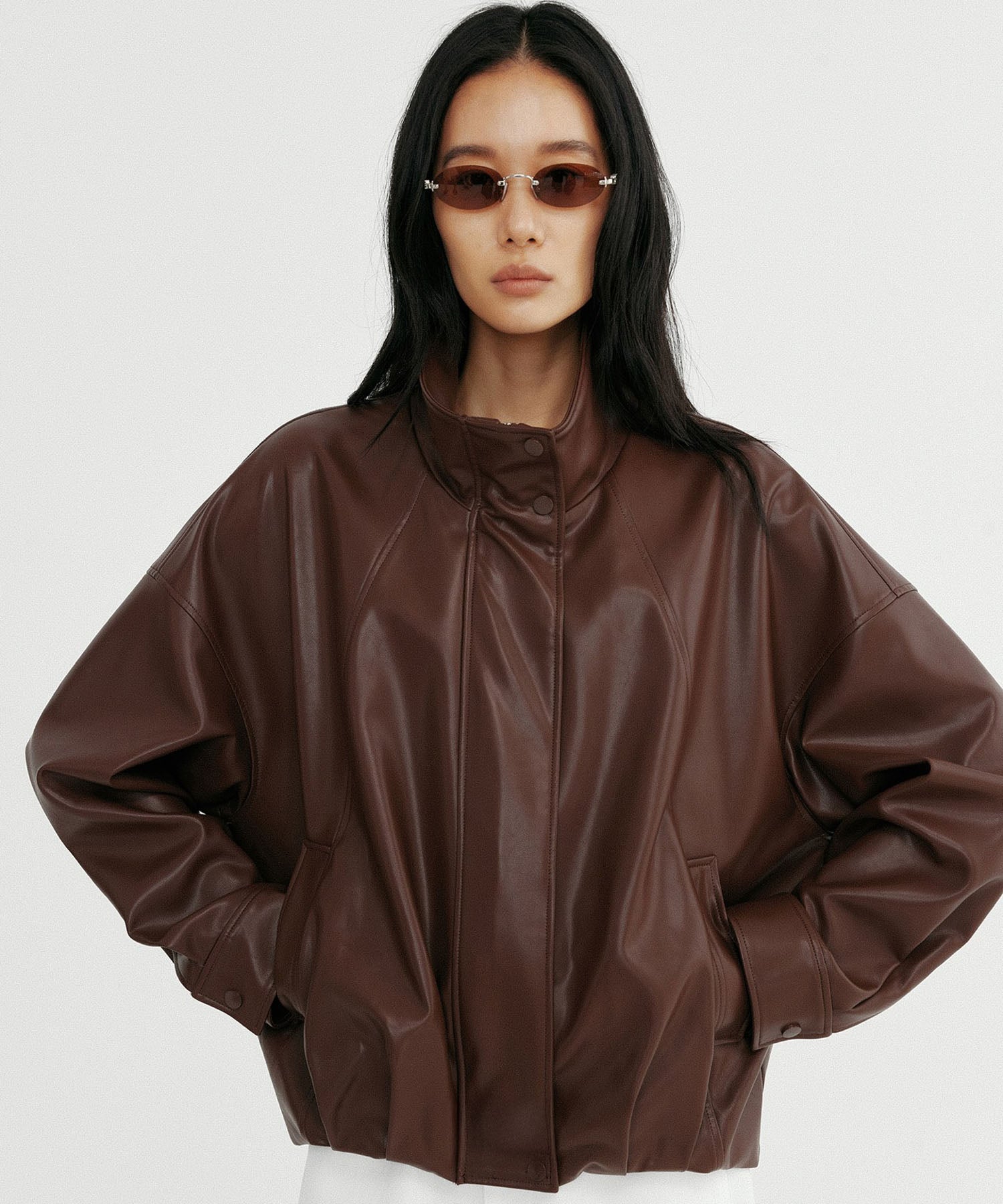 【12月上旬お届け予約商品】スタンドカラーレザージャケット