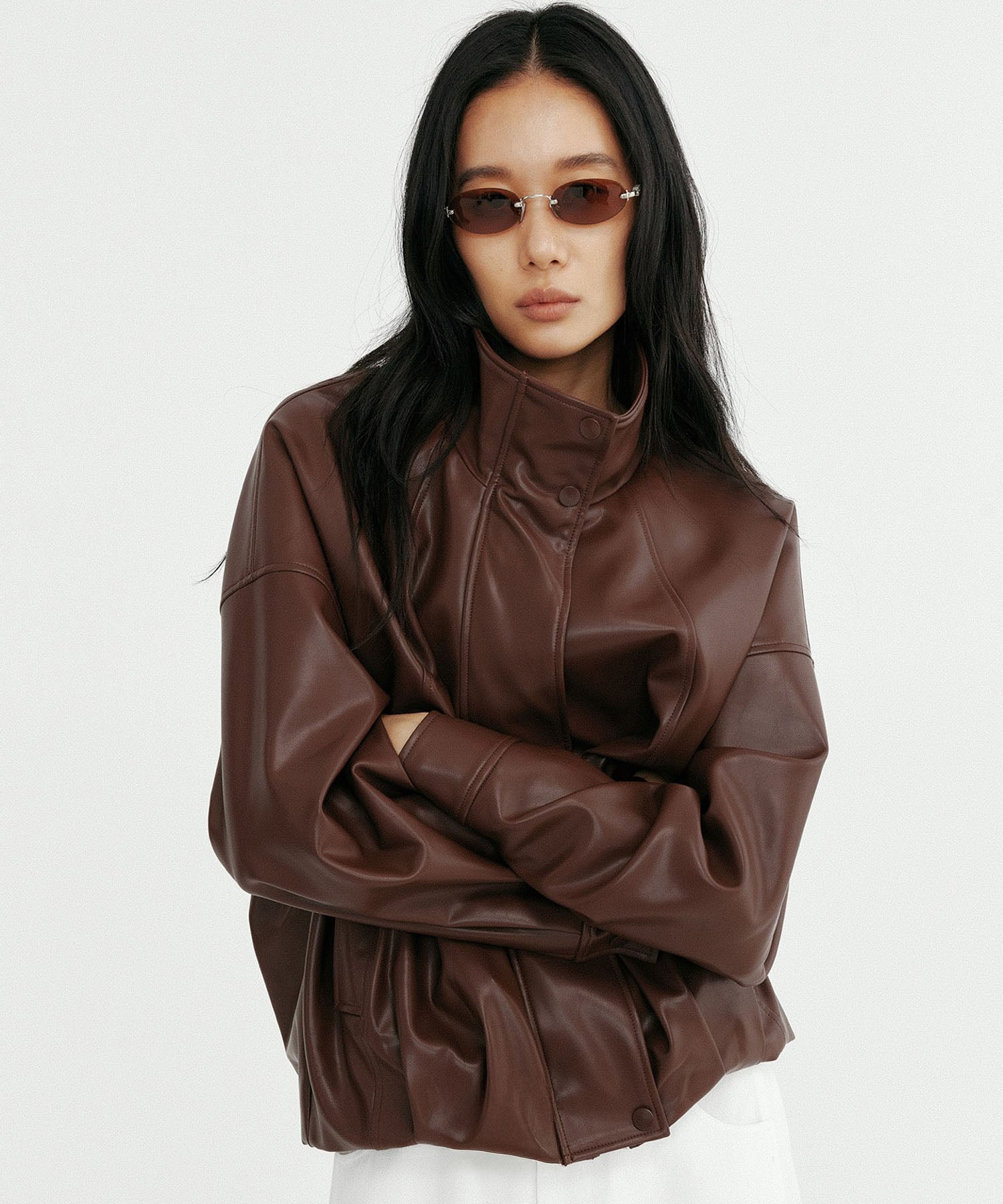 【12月上旬お届け予約商品】スタンドカラーレザージャケット