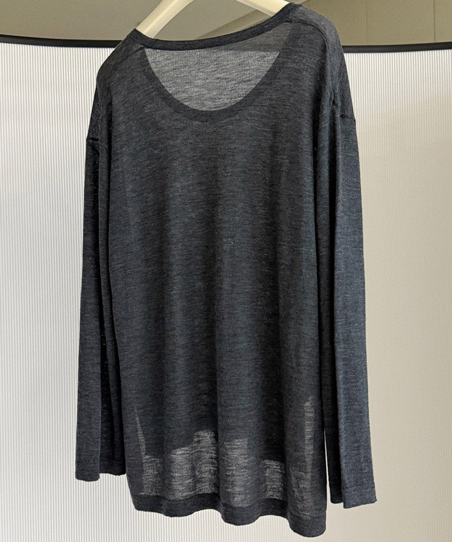 Uネック ウールニットプルオーバー