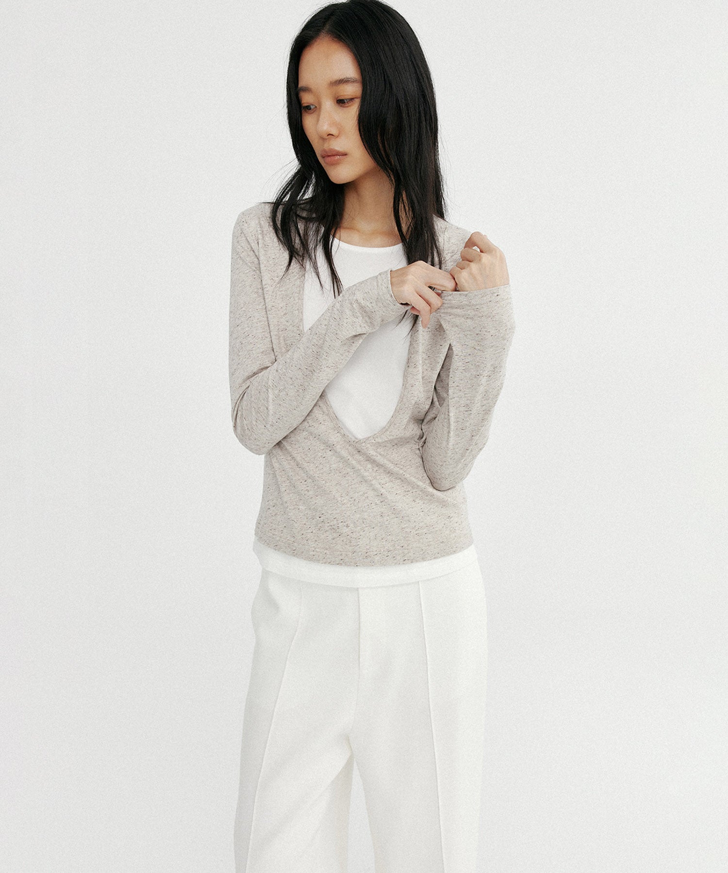 レイヤード ロングスリーブカットソー