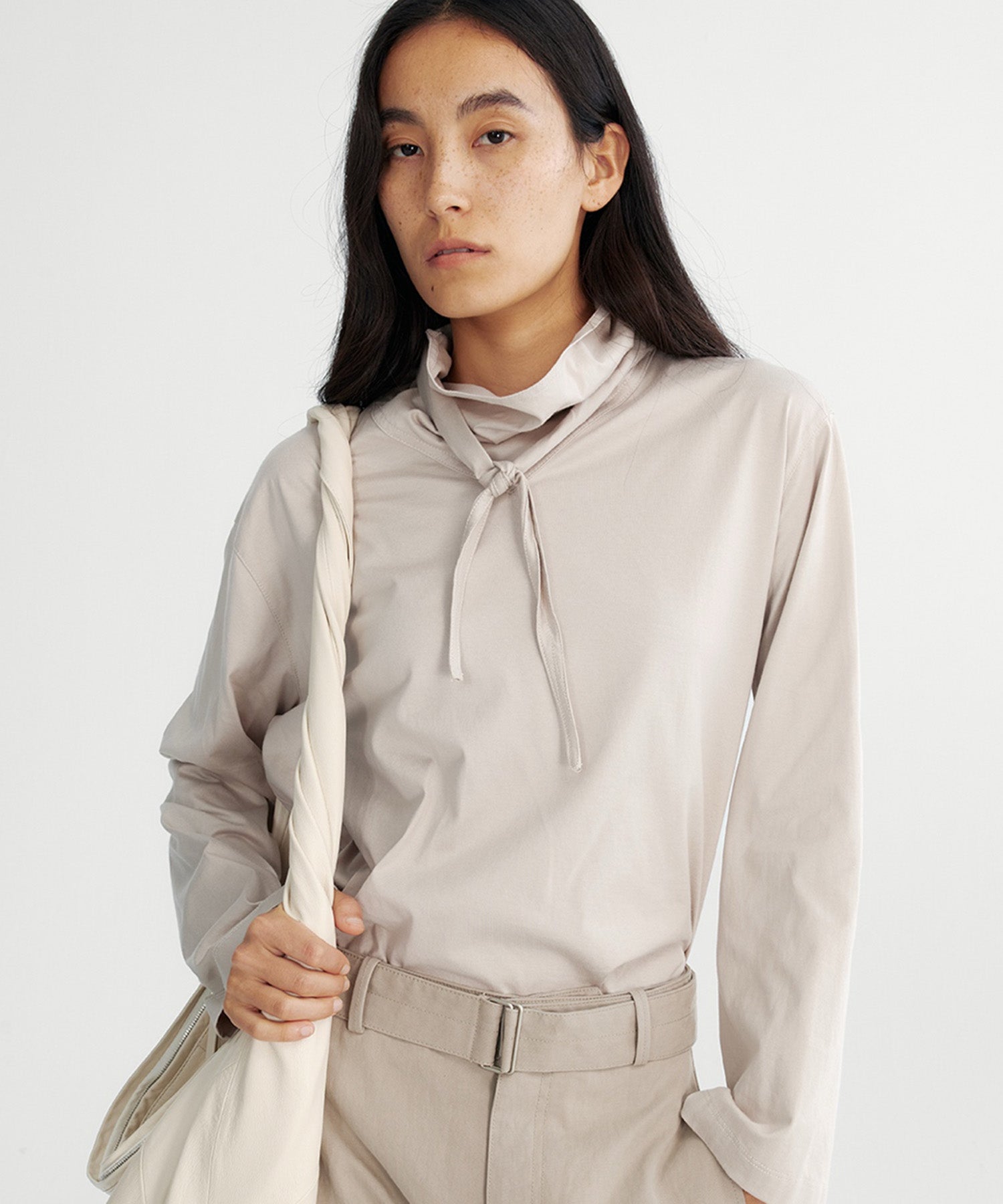 リボンカラープルオーバーカットソー