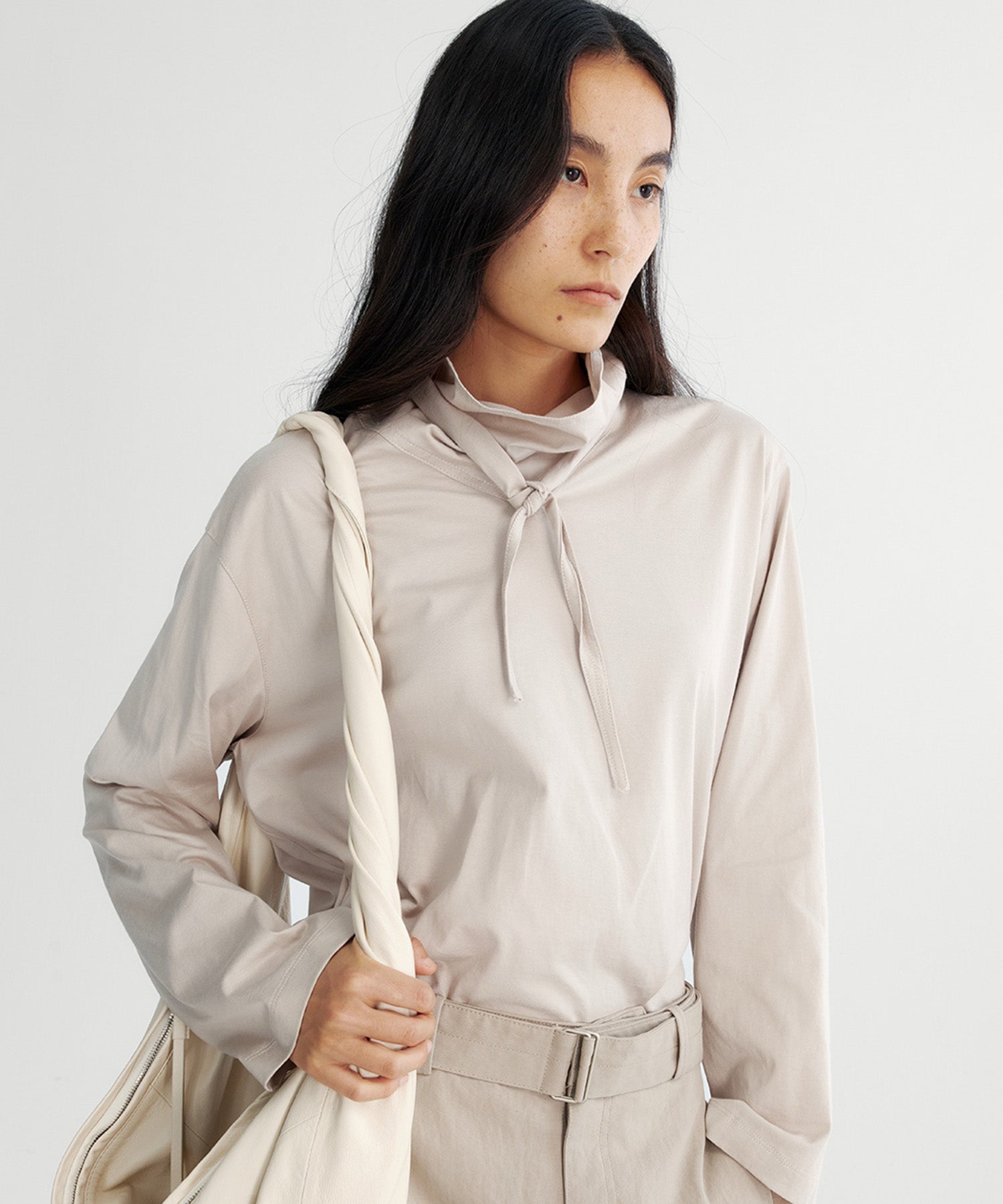 リボンカラープルオーバーカットソー