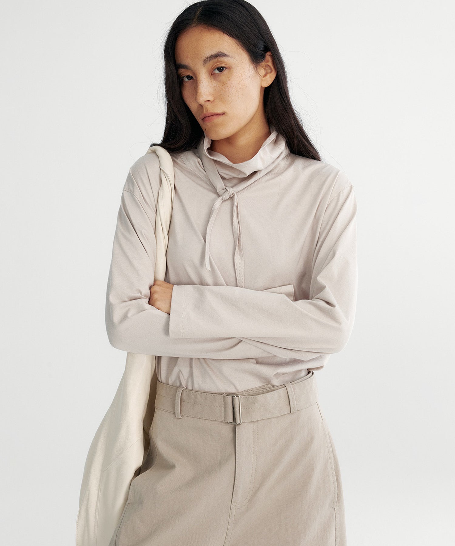 リボンカラープルオーバーカットソー