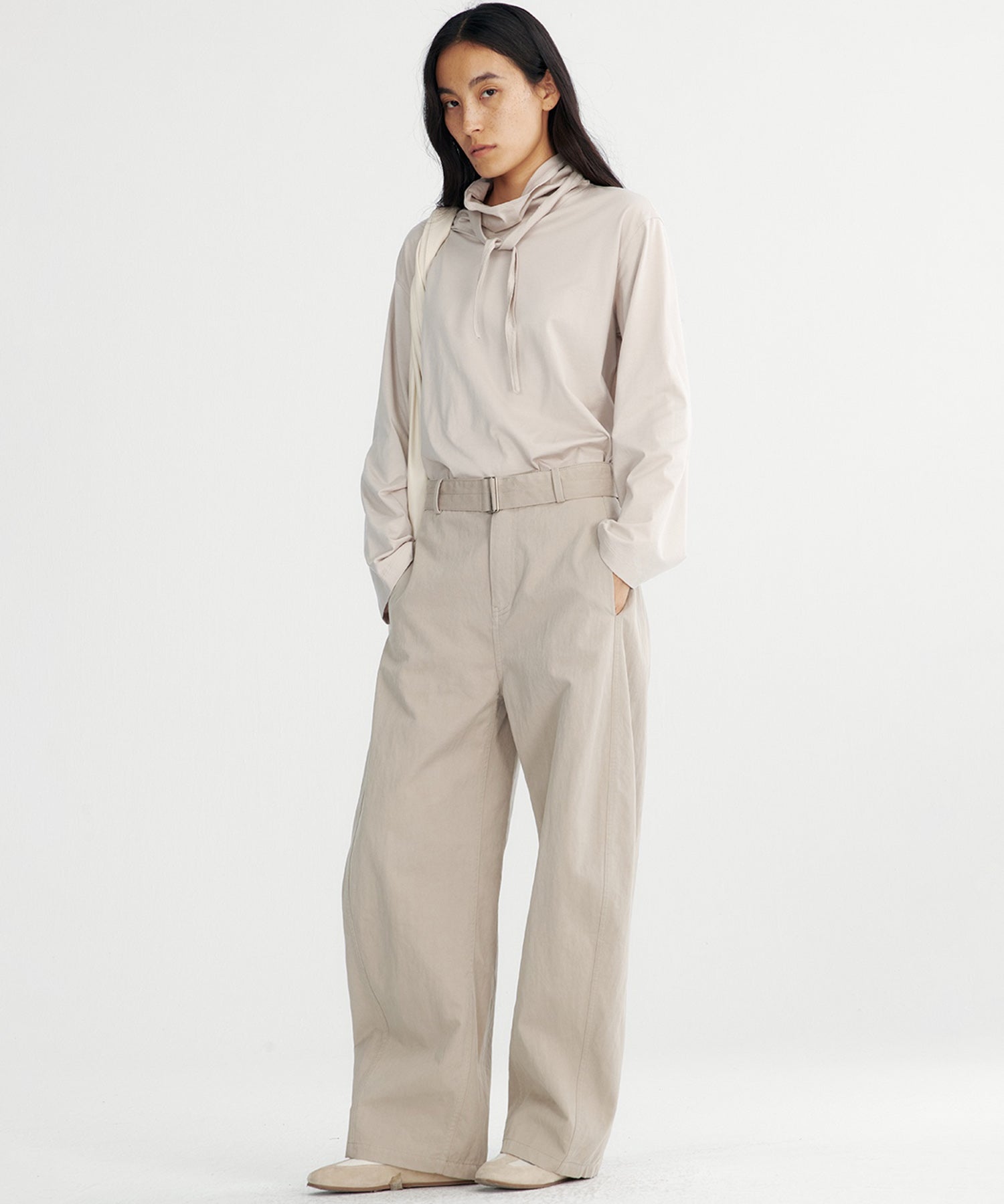 リボンカラープルオーバーカットソー