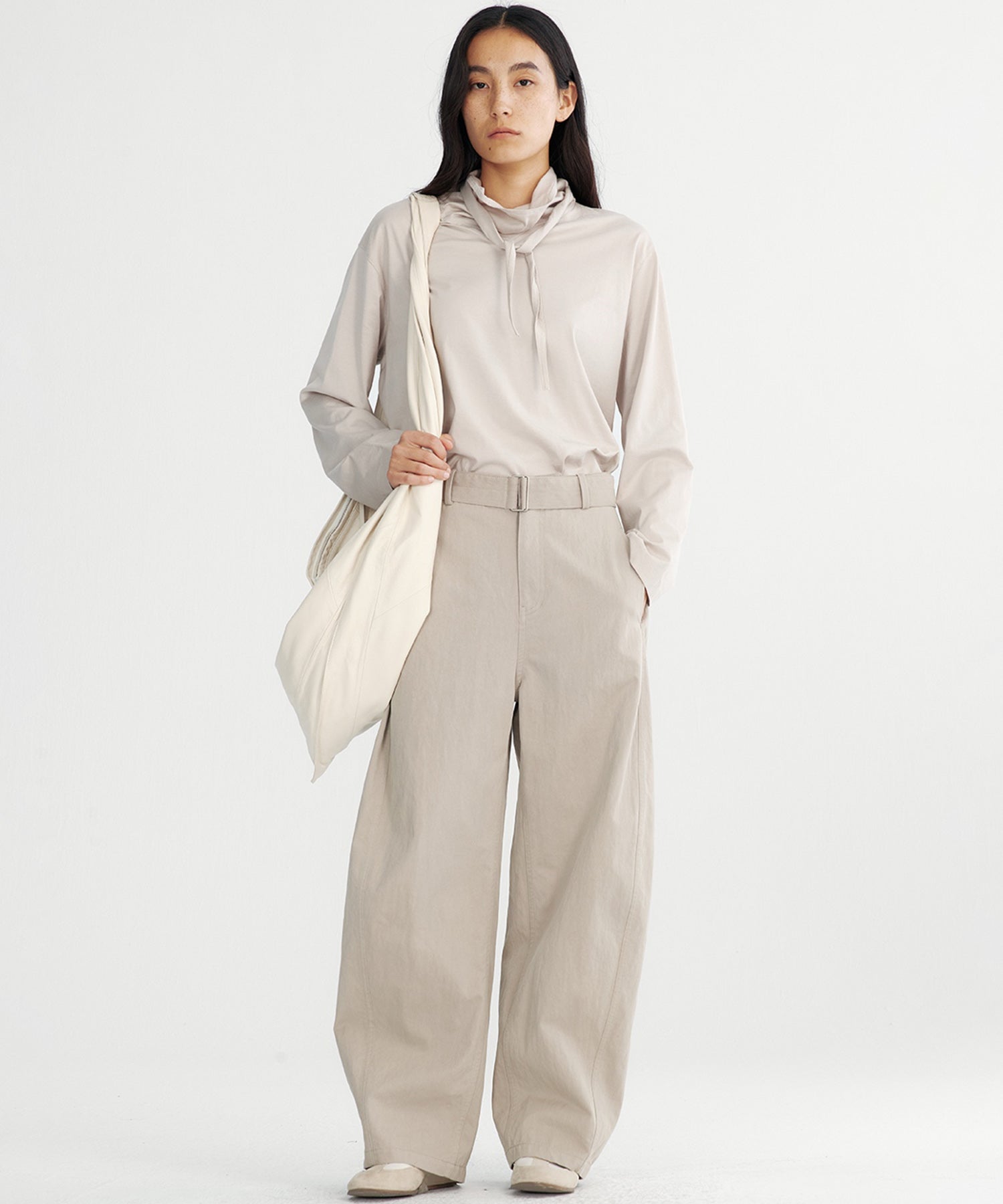 リボンカラープルオーバーカットソー