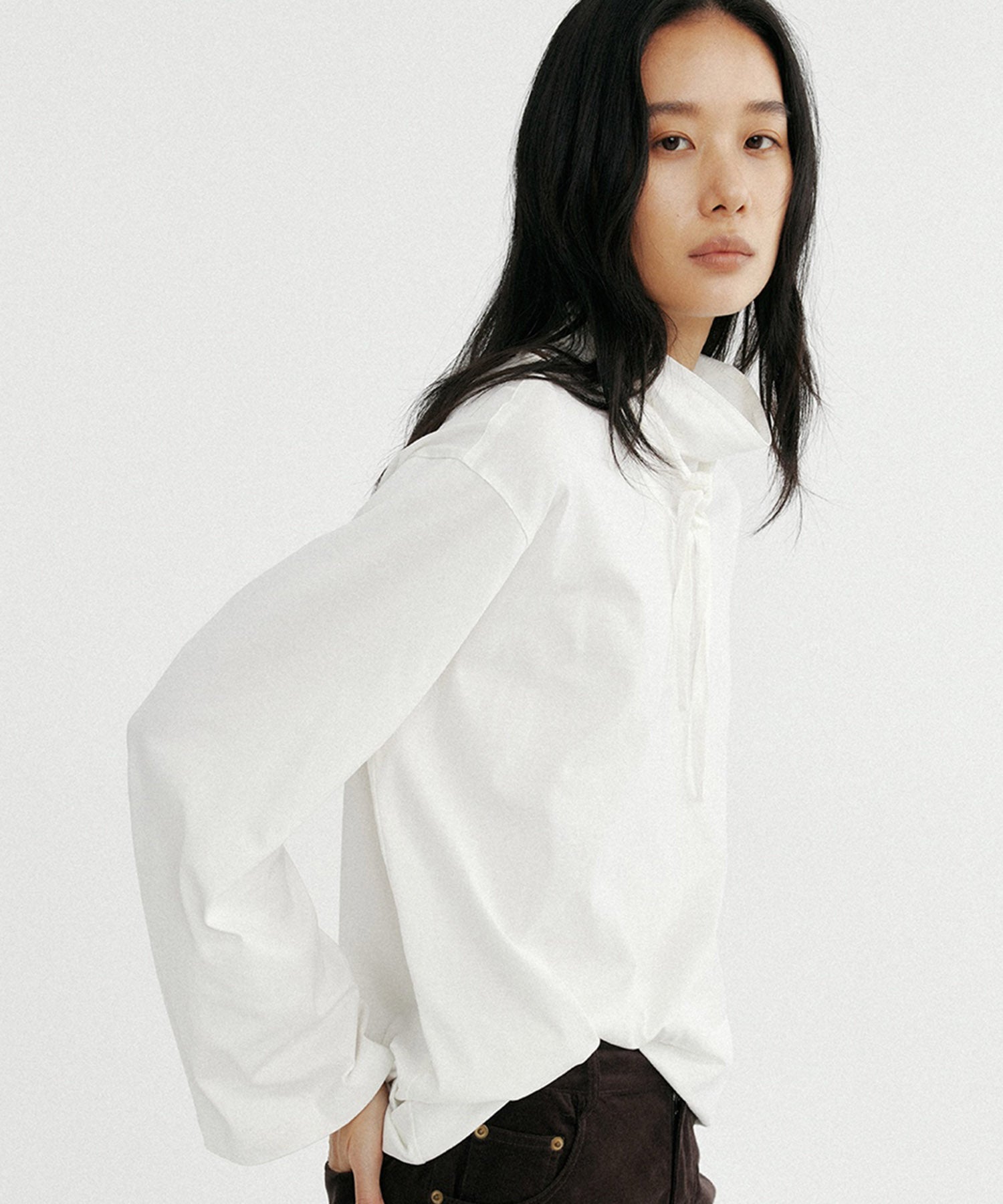 リボンカラープルオーバーカットソー