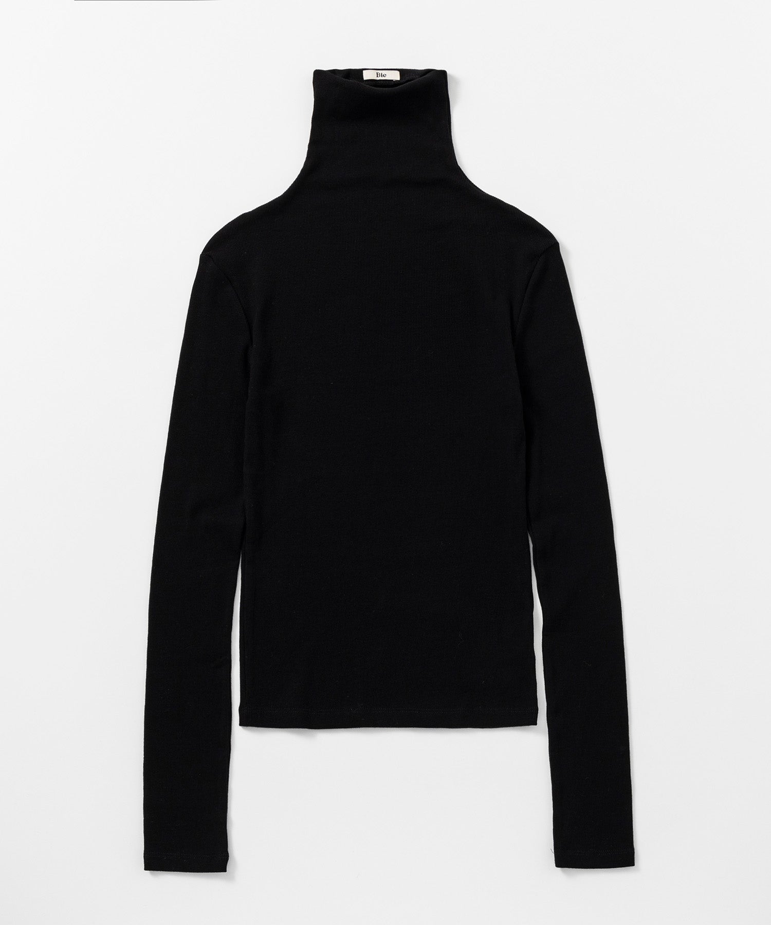 タートルネックリブトップス