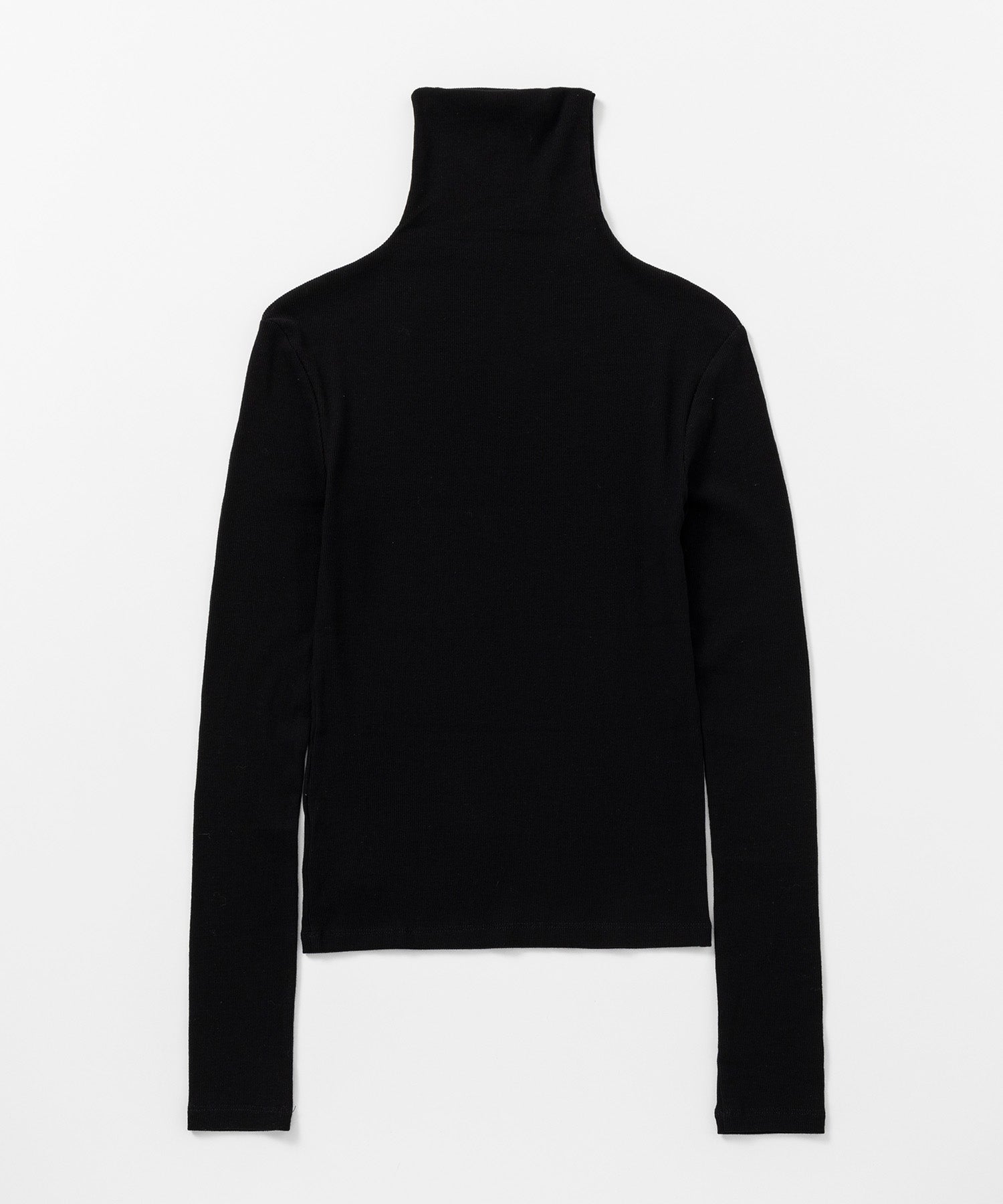 タートルネックリブトップス
