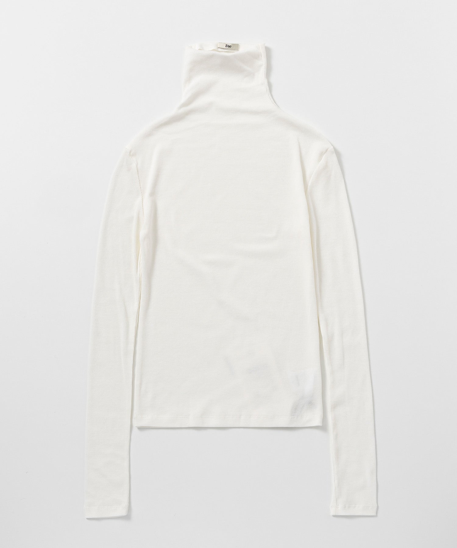 タートルネックリブトップス