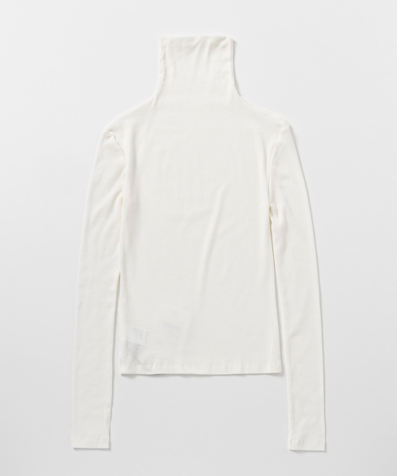 タートルネックリブトップス